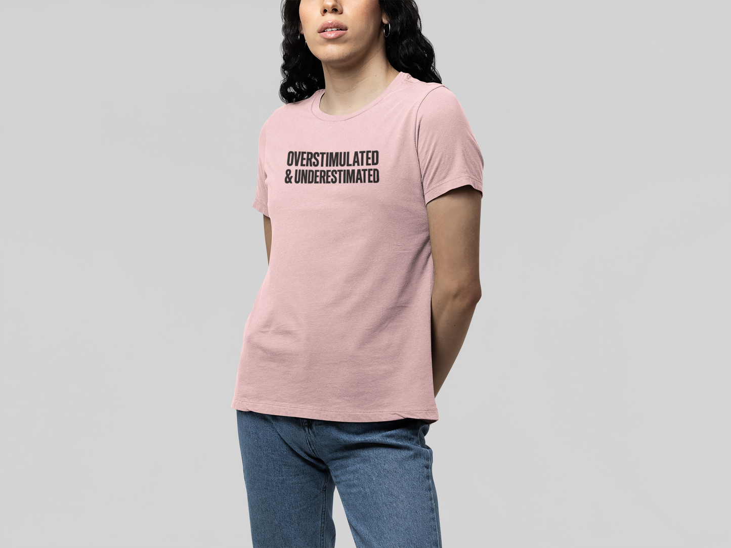 T-Shirt OVERSTIMULATED & UNDERESTIMATED ADHD Minimalist Graphic T-Shirt