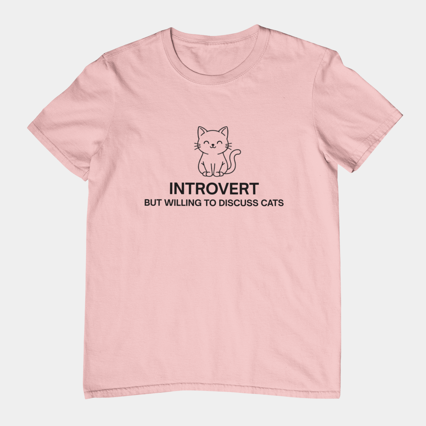 Introvert But Willing to Discuss Cats Shirt – Simple Line Art Cat Tee