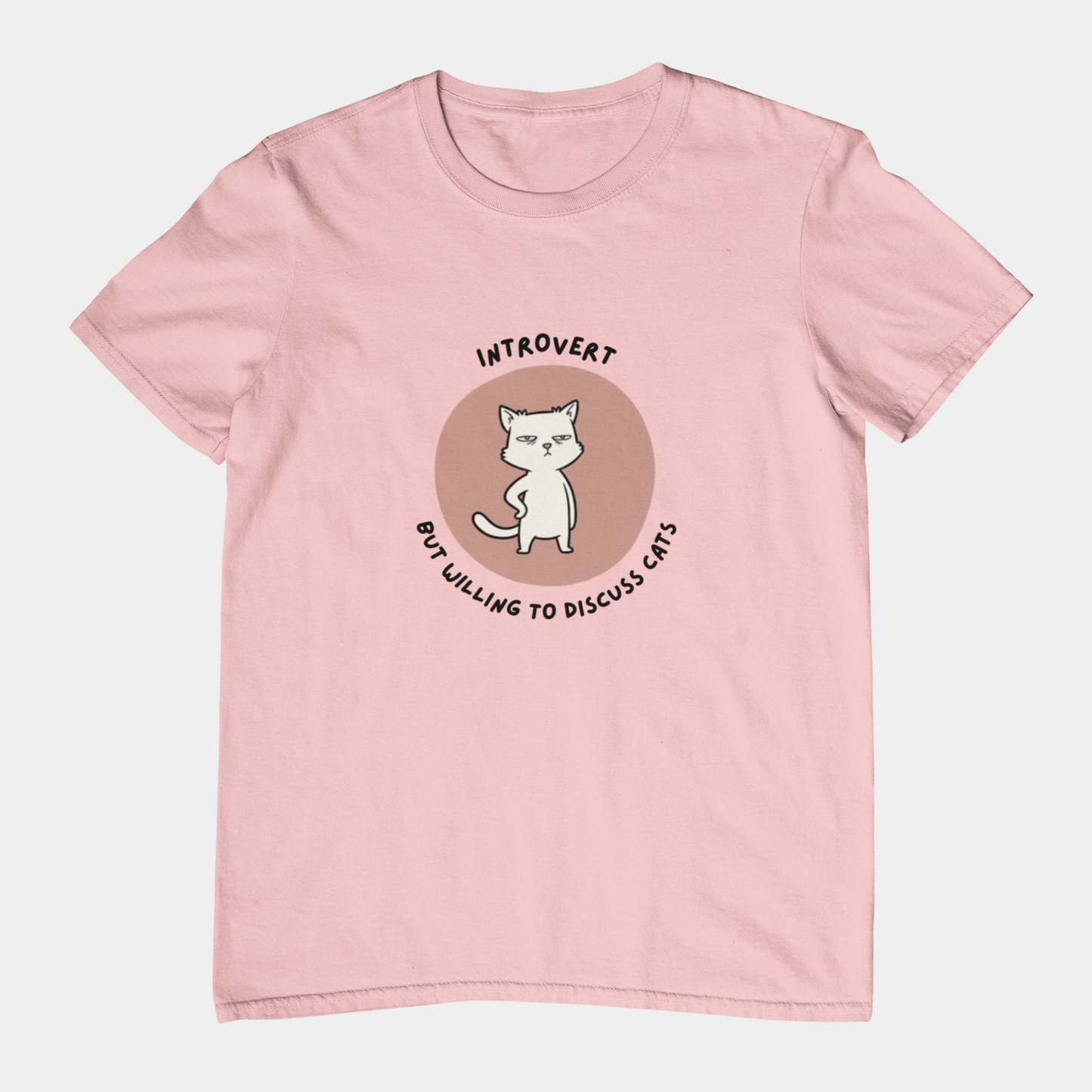 T-Shirt Introvert But Willing to Discuss Cats T-Shirt – Grumpy Cat Graphic Tee