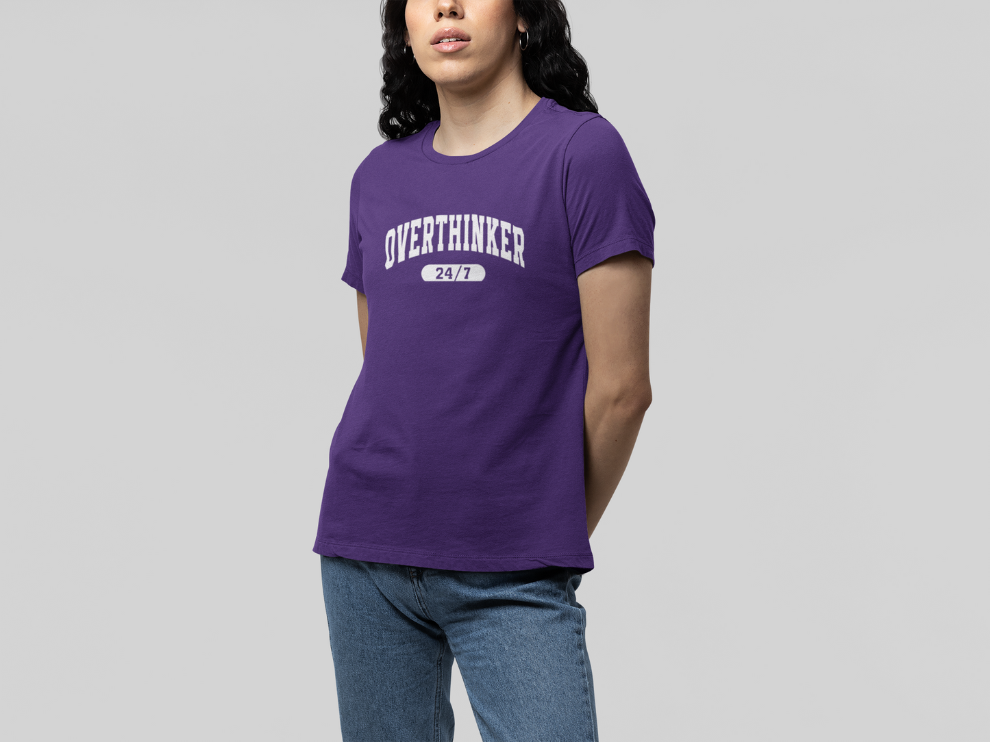 T-Shirt Overthinker 24/7 Shirt – Funny Distressed Collegiate Graphic Tee