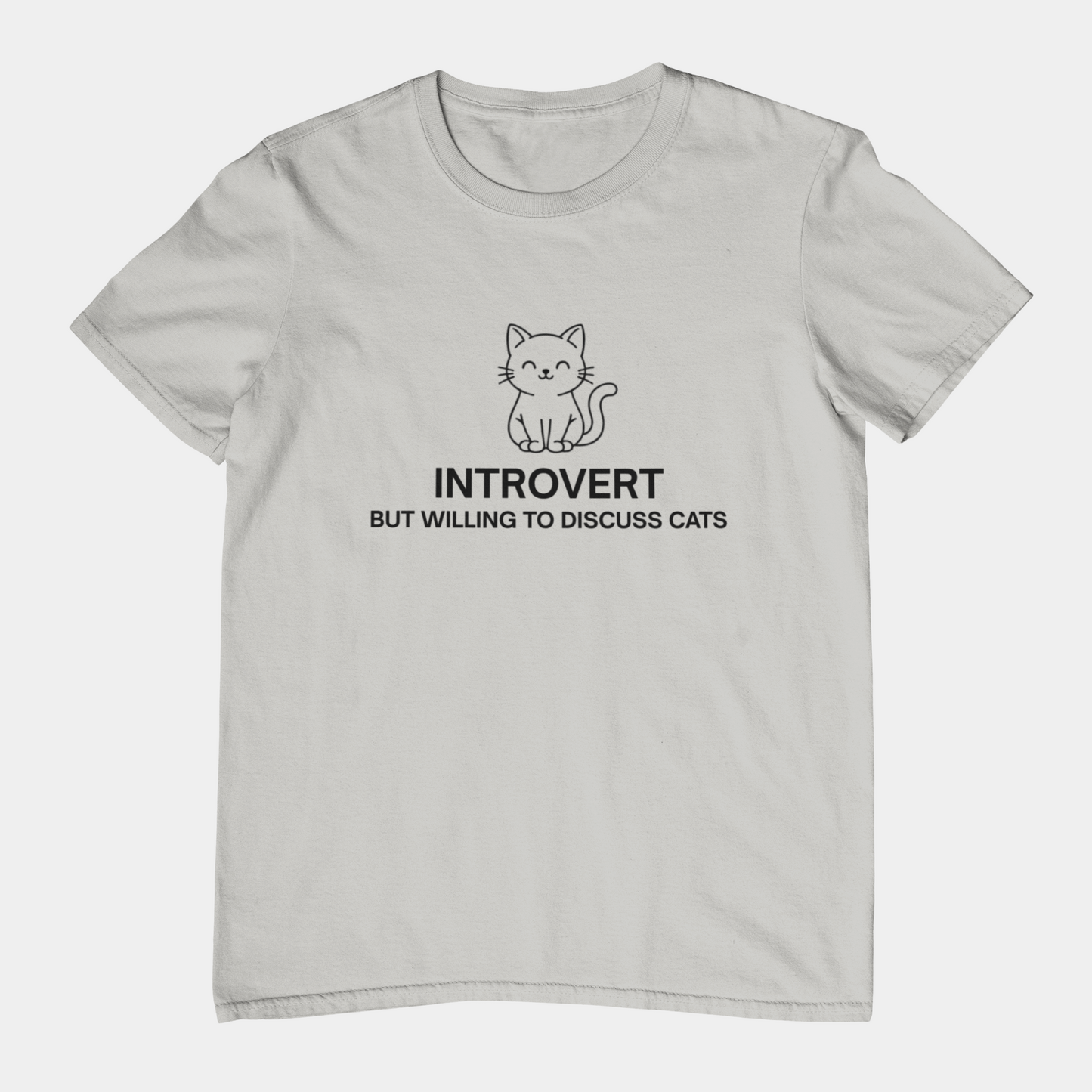 Introvert But Willing to Discuss Cats Shirt – Simple Line Art Cat Tee
