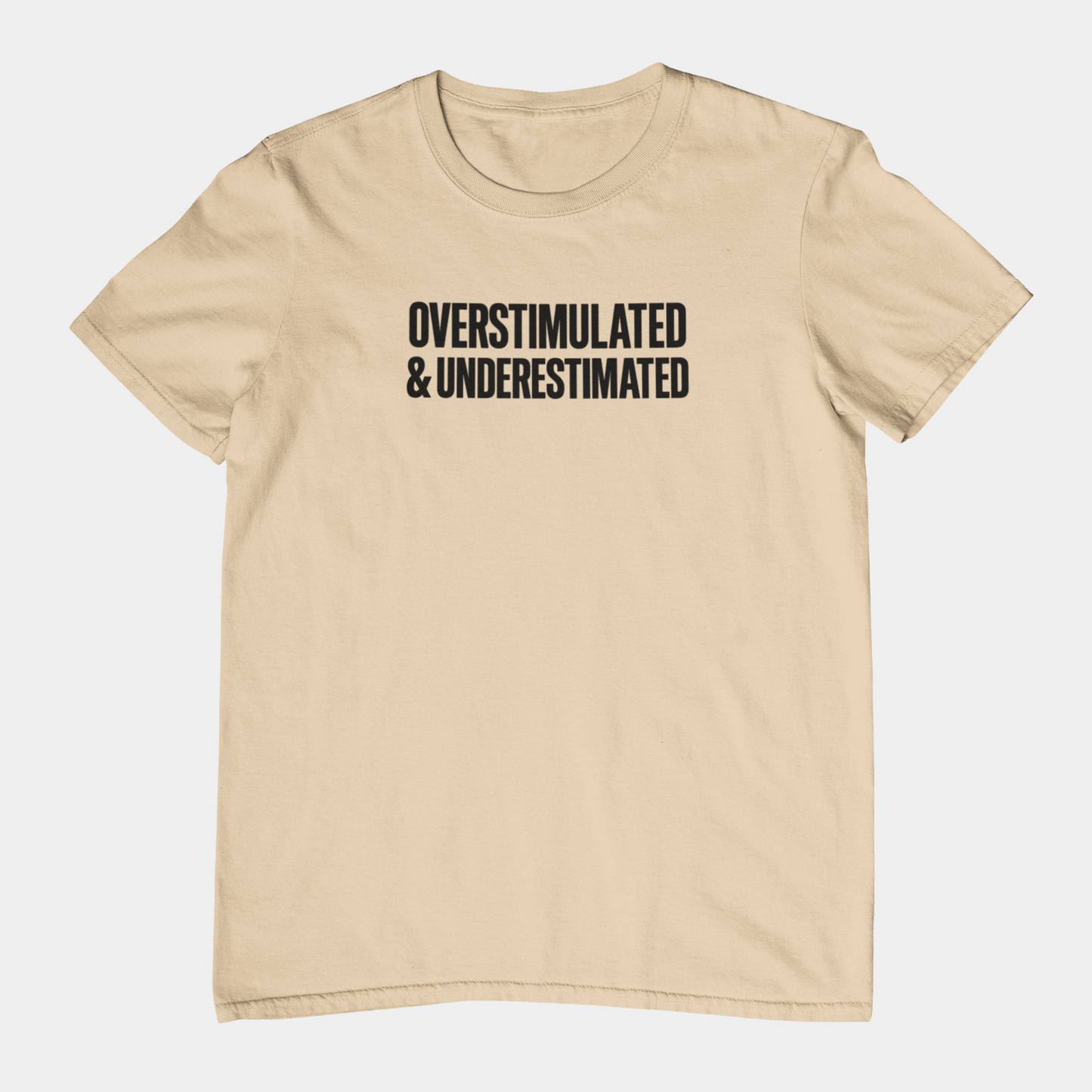 T-Shirt OVERSTIMULATED & UNDERESTIMATED ADHD Minimalist Graphic T-Shirt