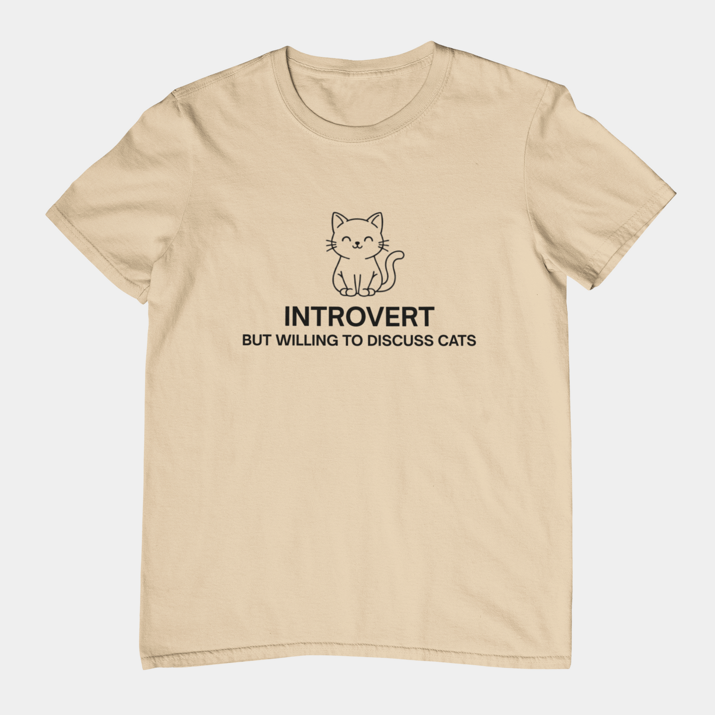Introvert But Willing to Discuss Cats Shirt – Simple Line Art Cat Tee