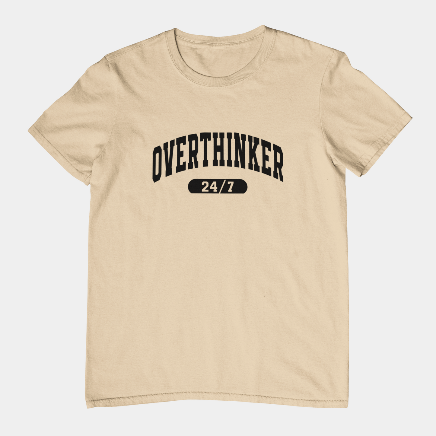 T-Shirt Overthinker 24/7 Shirt – Funny Distressed Collegiate Graphic Tee