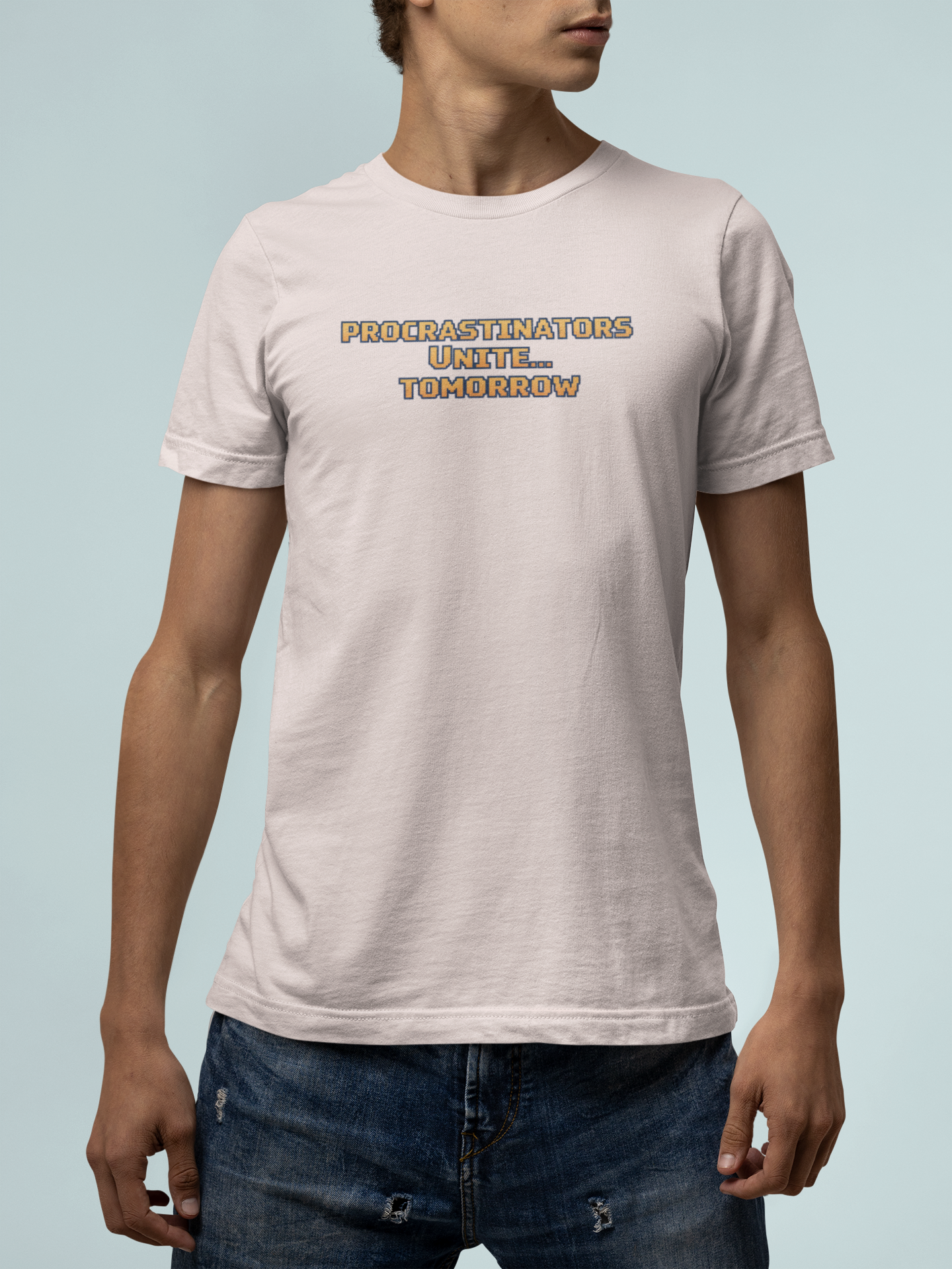 PROCRASTINATORS UNITE... TOMORROW Pixel Retro ADHD Graphic T-Shirt