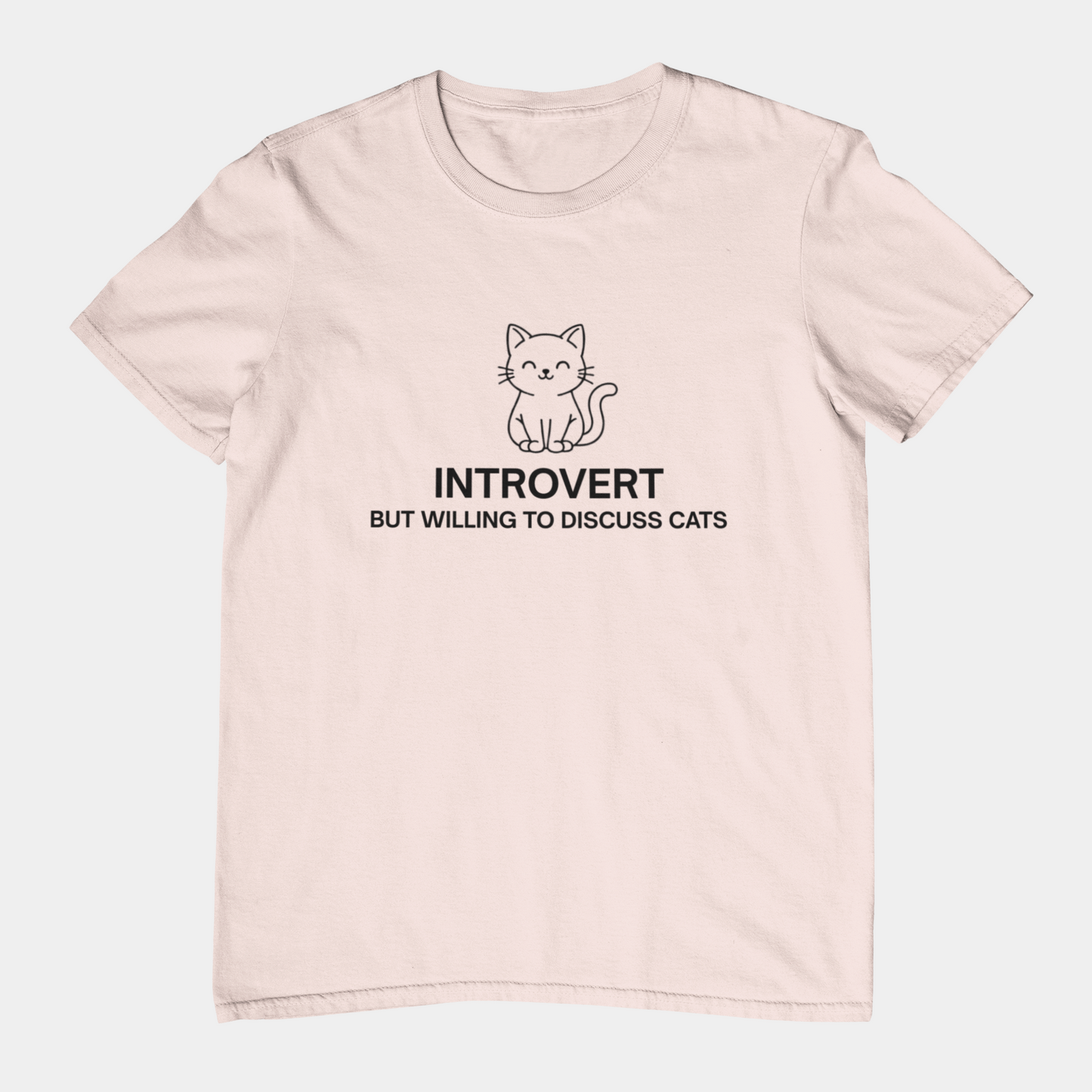 Introvert But Willing to Discuss Cats Shirt – Simple Line Art Cat Tee