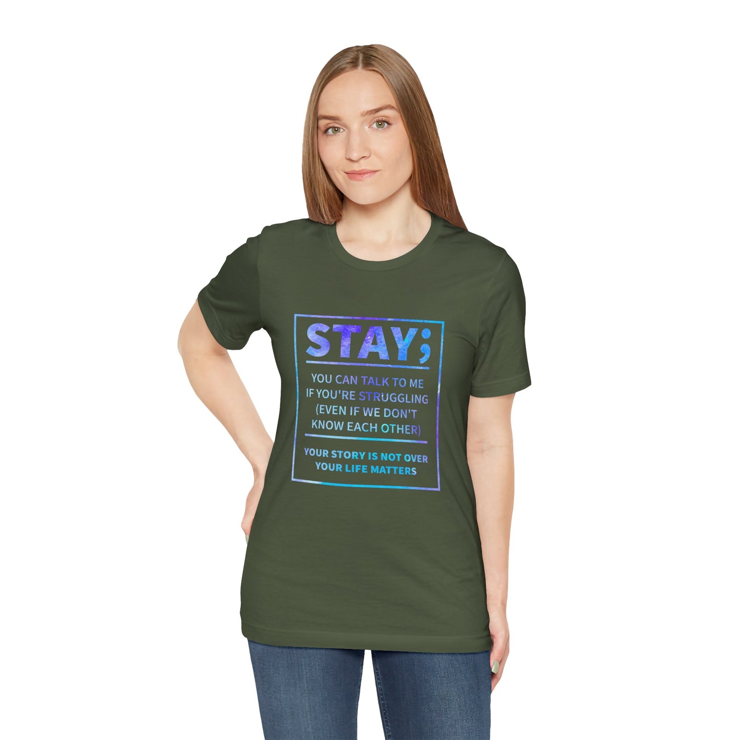 T-Shirt Stay, You Can Talk to Me – Supportive Suicide Awareness Shirt
