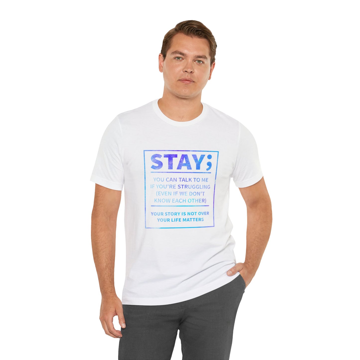 T-Shirt Stay, You Can Talk to Me – Supportive Suicide Awareness Shirt