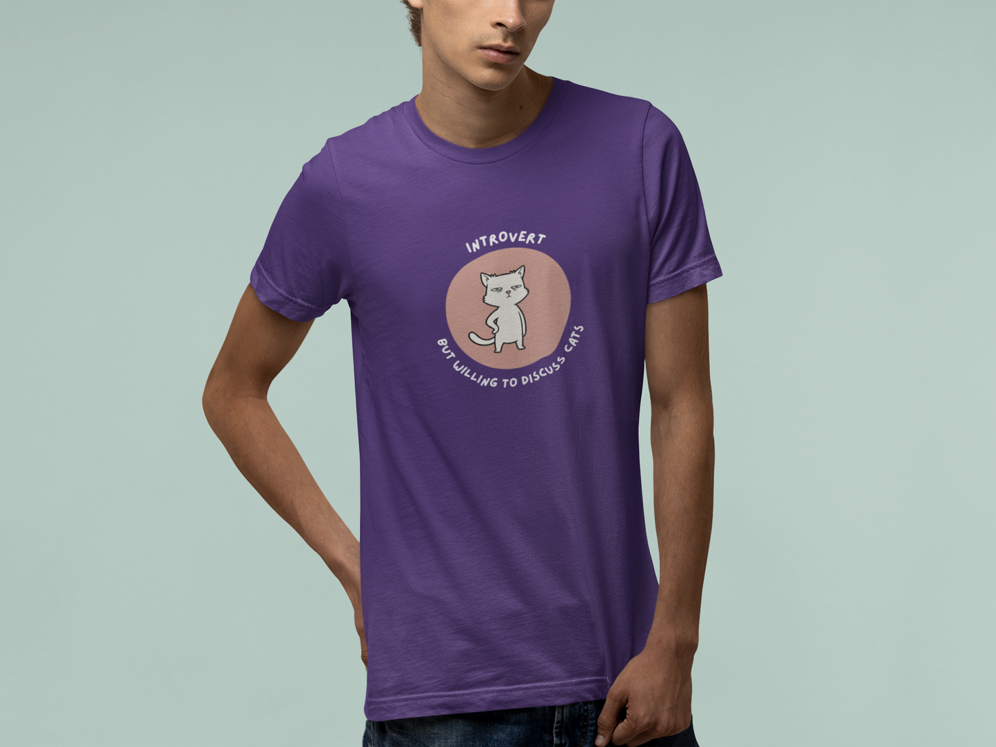 T-Shirt Introvert But Willing to Discuss Cats T-Shirt – Grumpy Cat Graphic Tee
