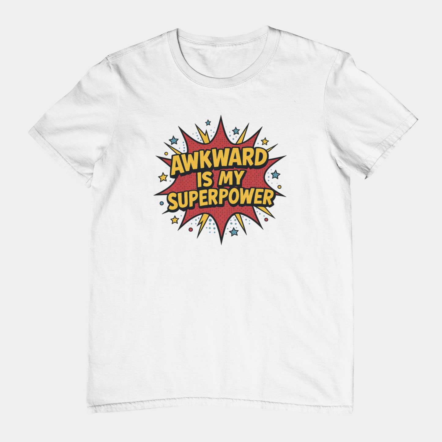 T-Shirt AWKWARD IS MY SUPERPOWER Comic Pop Art Introvert Graphic T-Shirt