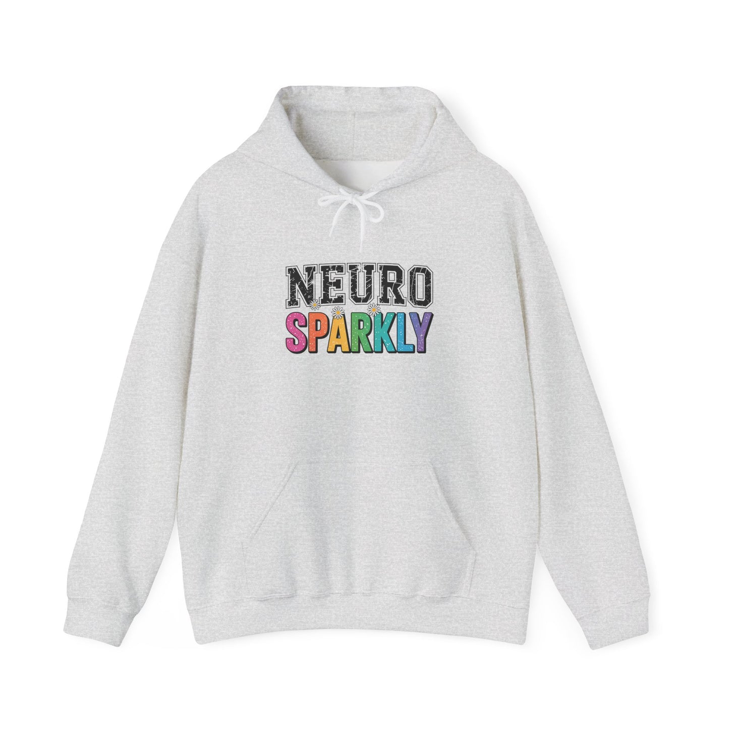 NEURO SPARKLY Autism Hoodie – Bold Varsity Floral Graphic Hoodie