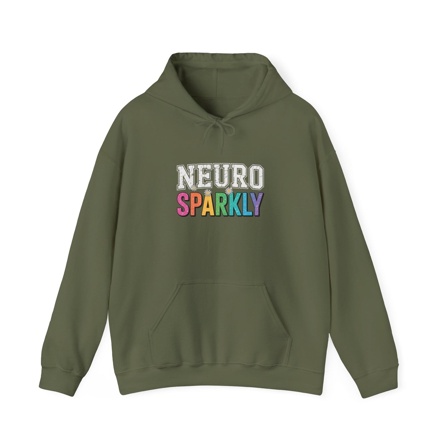 NEURO SPARKLY Autism Hoodie – Bold Varsity Floral Graphic Hoodie