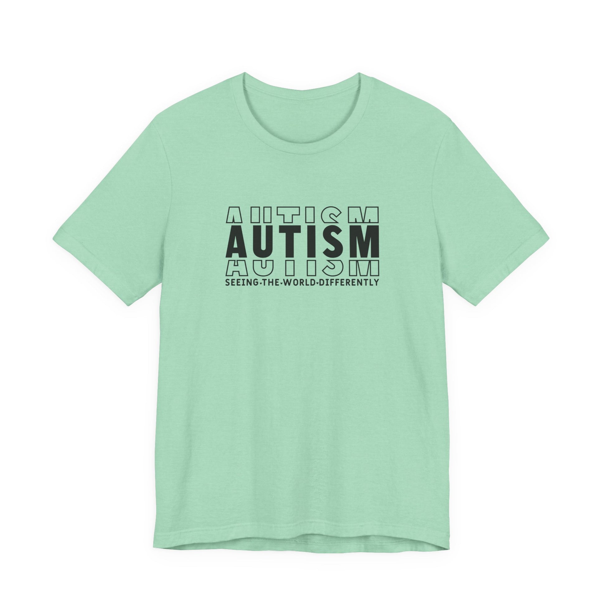 Heather Mint Autism; Seeing the World Differently Autism T-Shirt