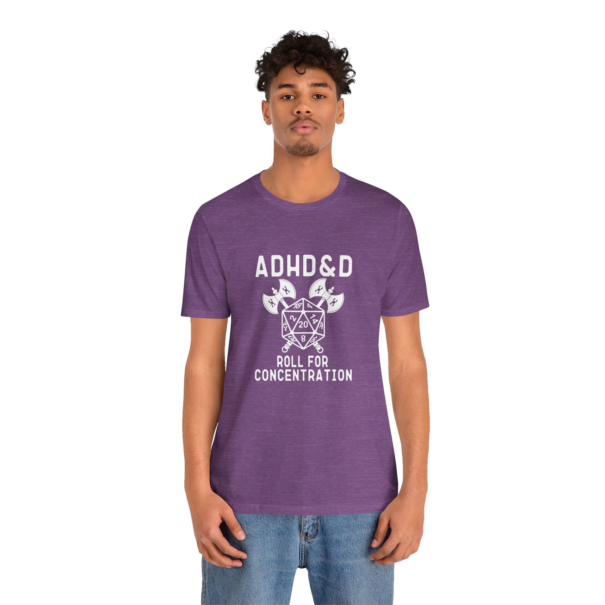 T-Shirt ADHD&D T-Shirt – Funny ADHD Gaming Shirt with Dice and Axes