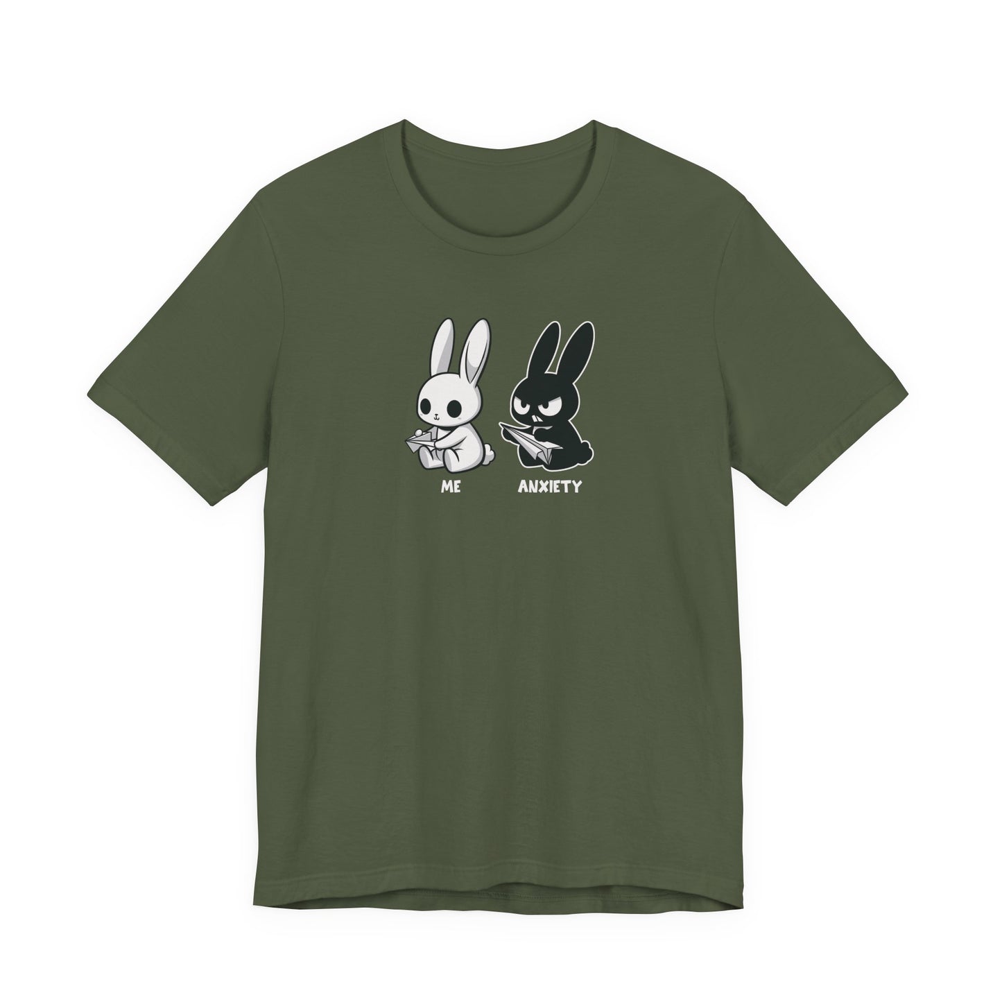 T-Shirt ME vs ANXIETY Rabbit Shirt – Funny Anxiety Shirt for Animal Lovers
