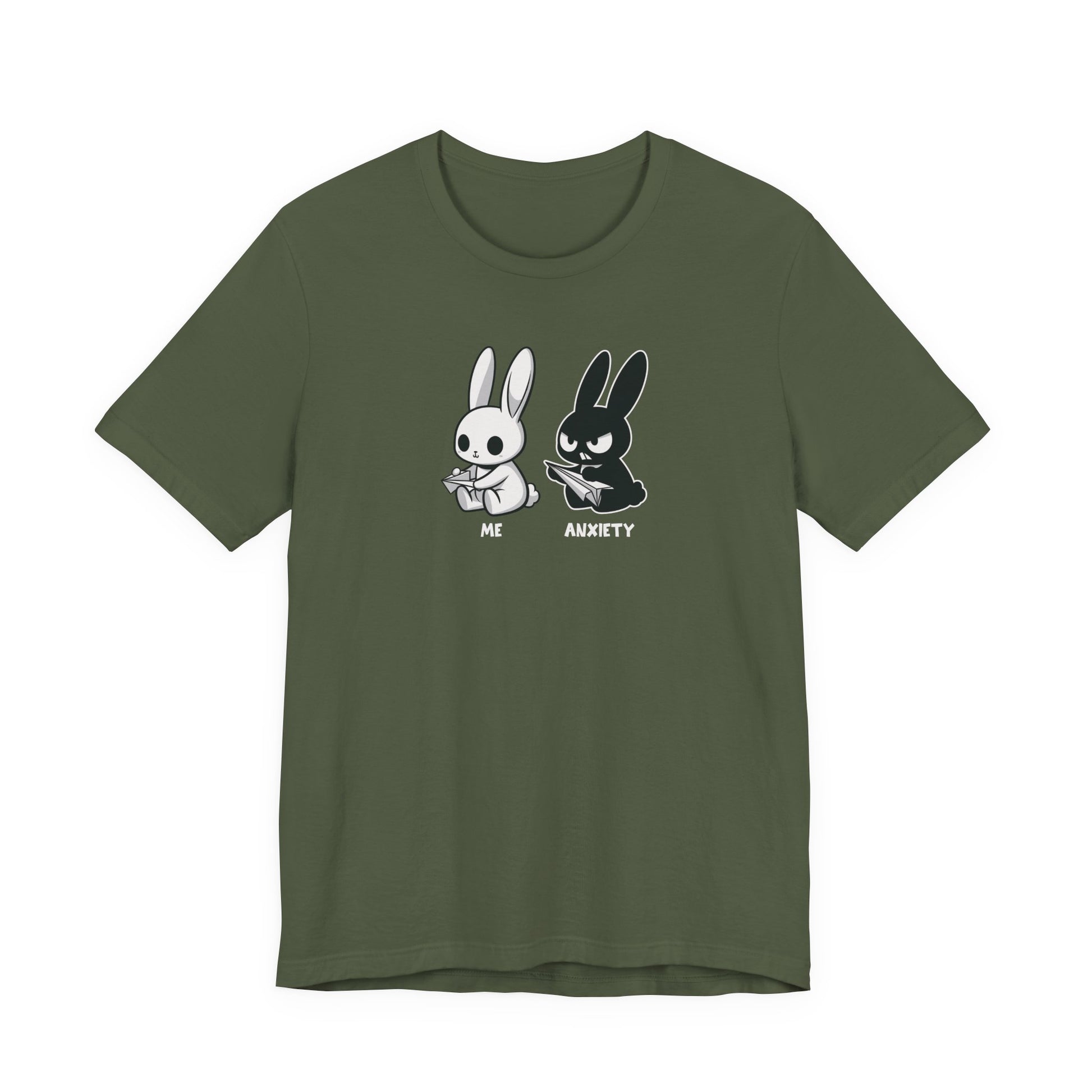 T-Shirt ME vs ANXIETY Rabbit Shirt – Funny Anxiety Shirt for Animal Lovers