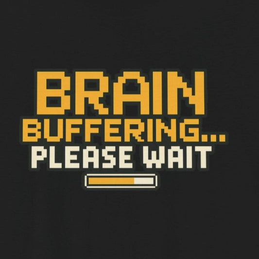 T-Shirt BRAIN BUFFERING Retro Pixel ADHD Loading Screen Graphic T-Shirt