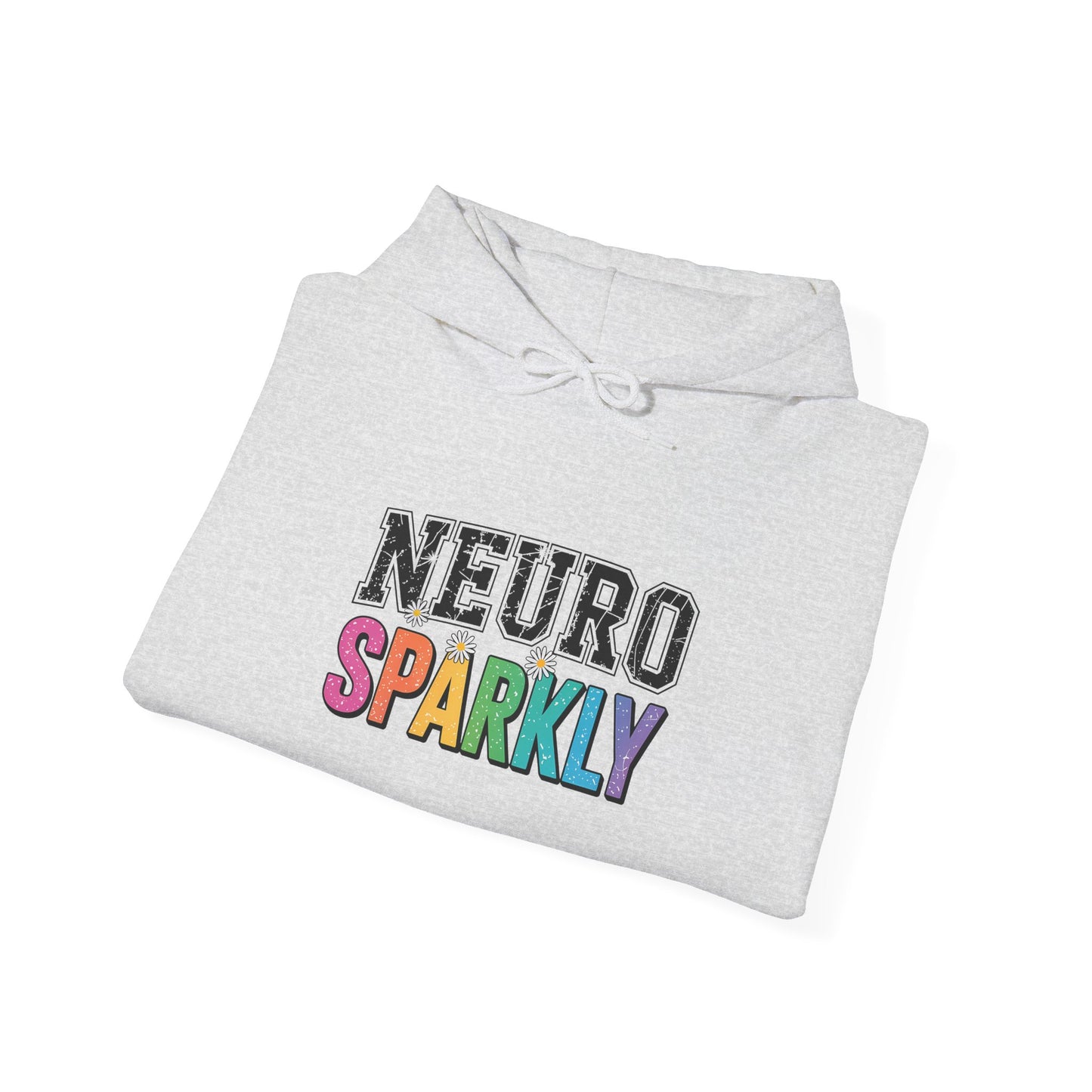 NEURO SPARKLY Autism Hoodie – Bold Varsity Floral Graphic Hoodie