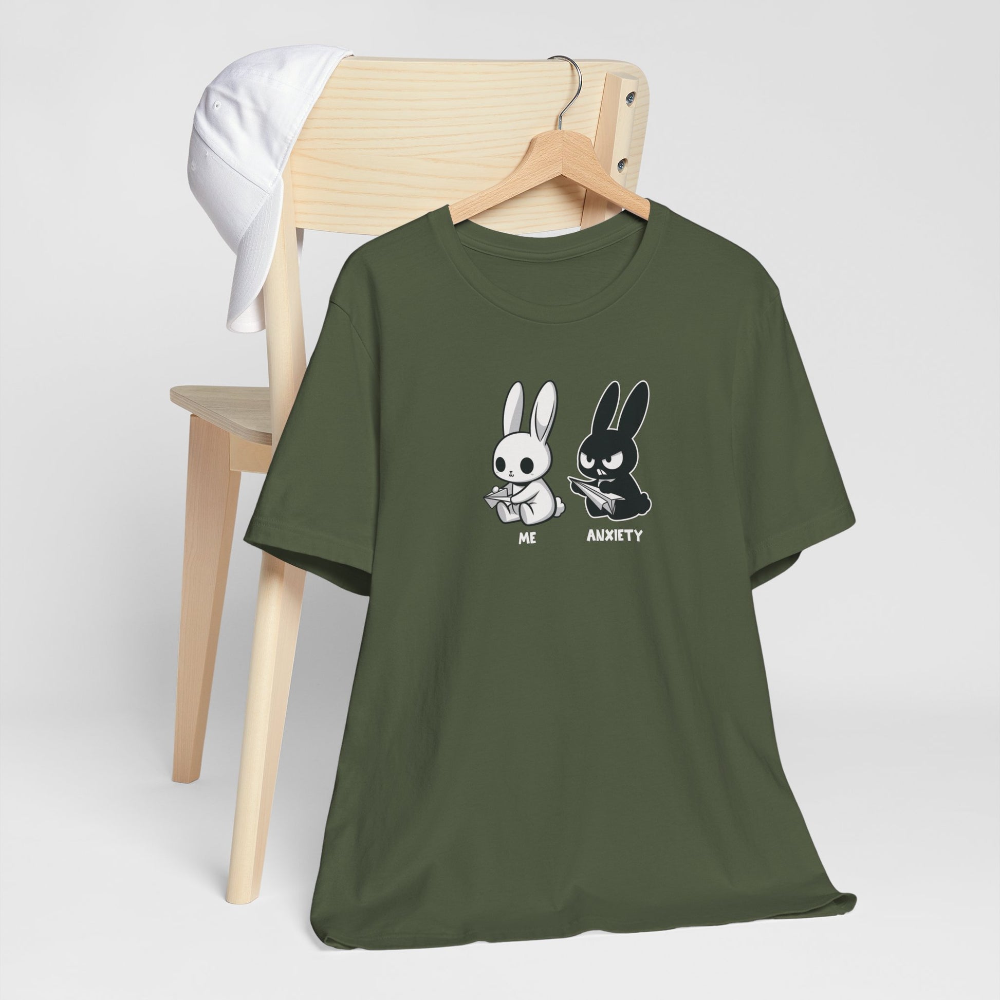 T-Shirt ME vs ANXIETY Rabbit Shirt – Funny Anxiety Shirt for Animal Lovers
