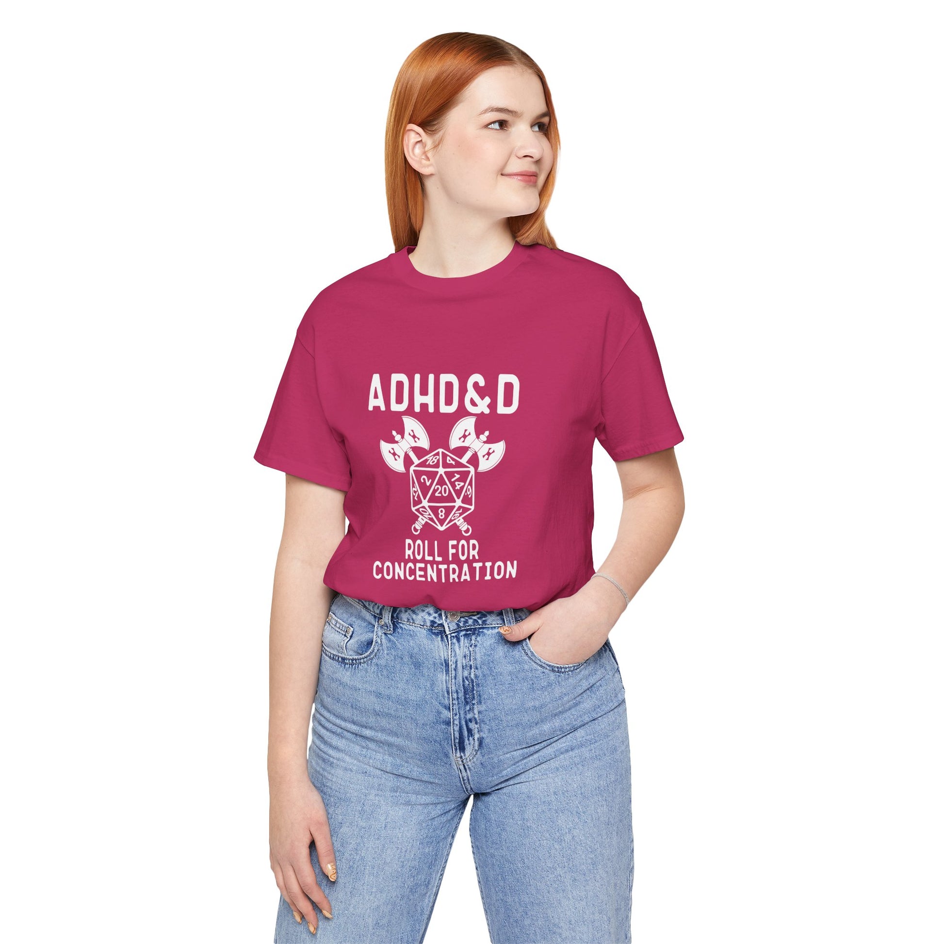 T-Shirt ADHD&D T-Shirt – Funny ADHD Gaming Shirt with Dice and Axes