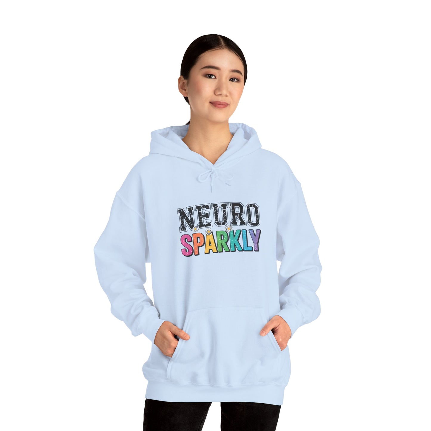 NEURO SPARKLY Autism Hoodie – Bold Varsity Floral Graphic Hoodie