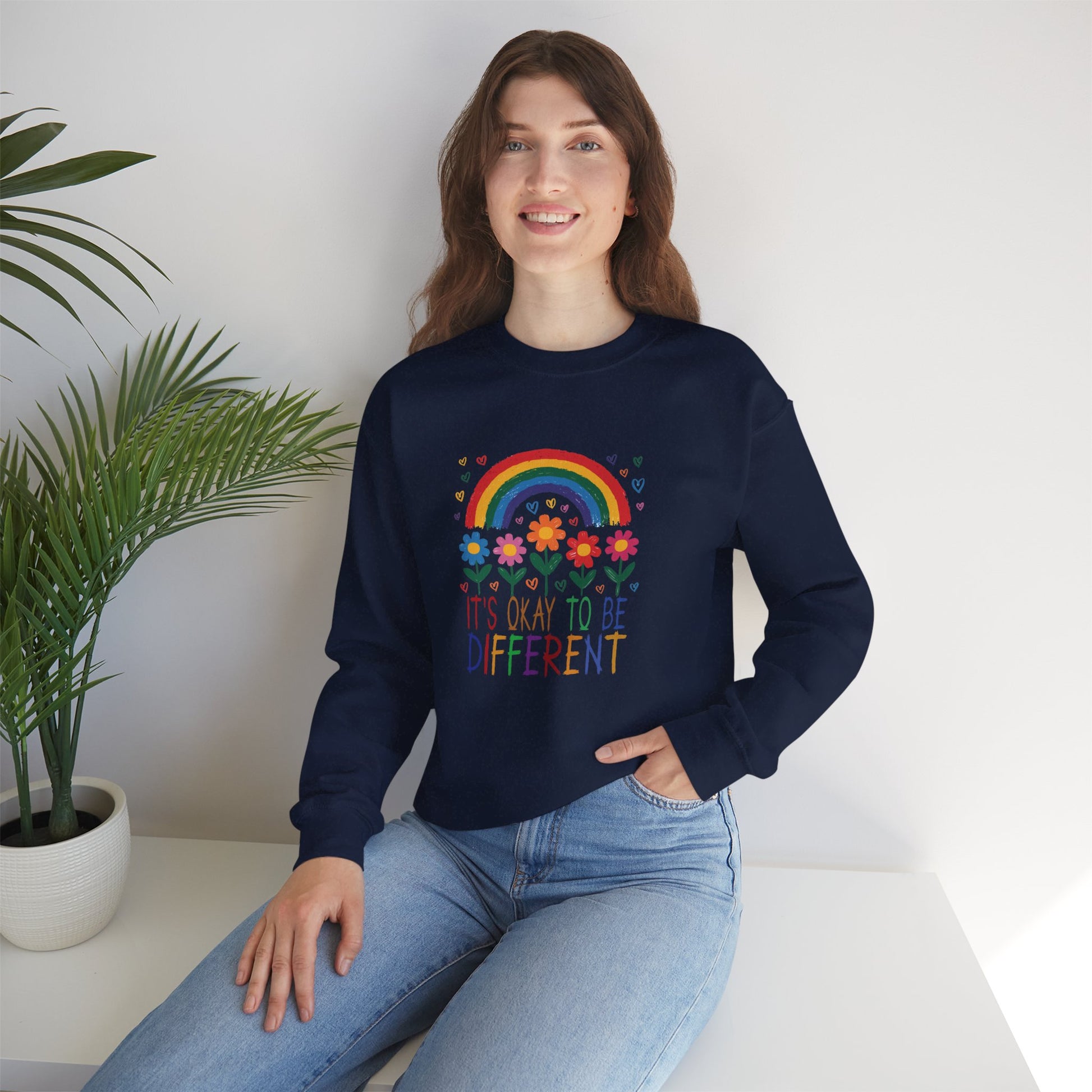 Sweatshirt It's Okay to Be Different Rainbow Autism Awareness Sweatshirt