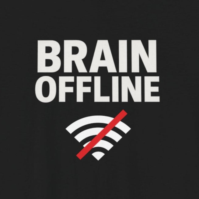 T-Shirt BRAIN OFFLINE T-Shirt – Funny Minimalist Graphic Tee for Adults