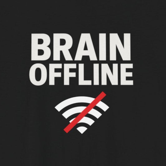 T-Shirt BRAIN OFFLINE T-Shirt – Funny Minimalist Graphic Tee for Adults