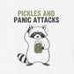 T-Shirt Pickles and Panic Attacks T-Shirt – Vintage Raccoon Graphic Tee