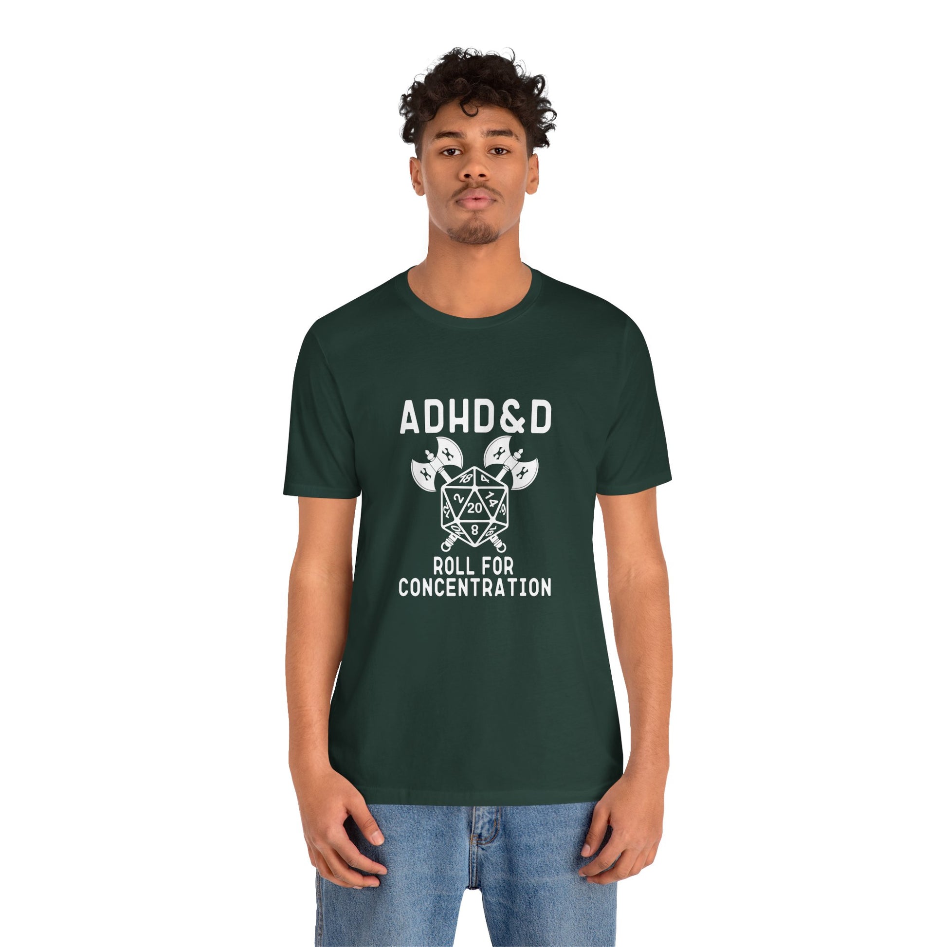 T-Shirt ADHD&D T-Shirt – Funny ADHD Gaming Shirt with Dice and Axes