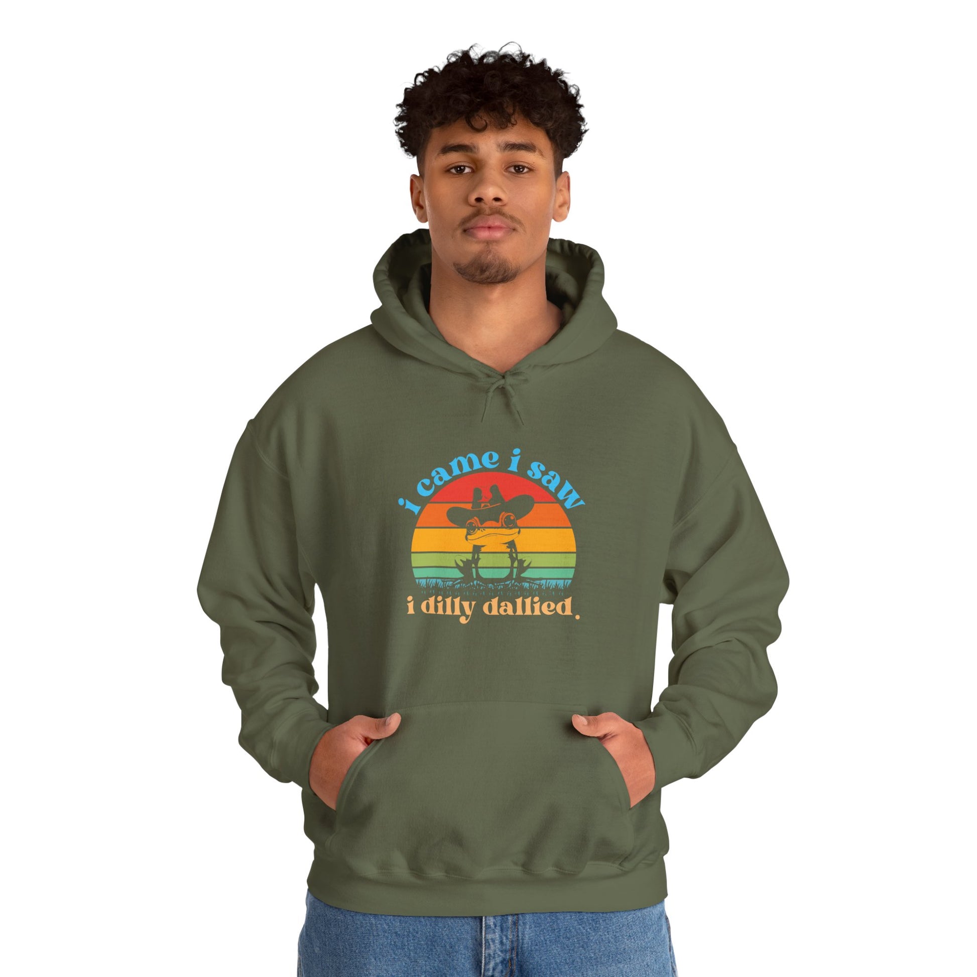 Hoodie i came i saw i dilly dallied Hoodie – Funny ADHD Frog Hoodie