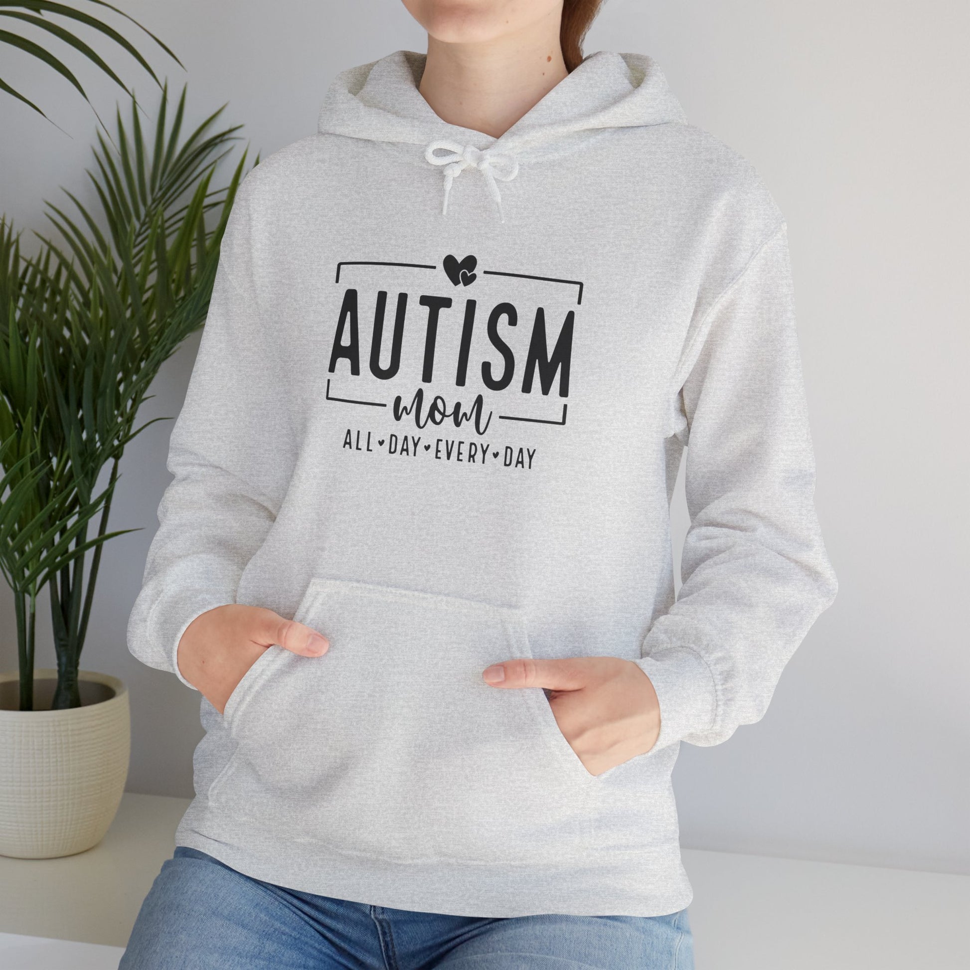 Hoodie AUTISM mom ALL DAY EVERY DAY Hoodie – Minimalist Supportive Design