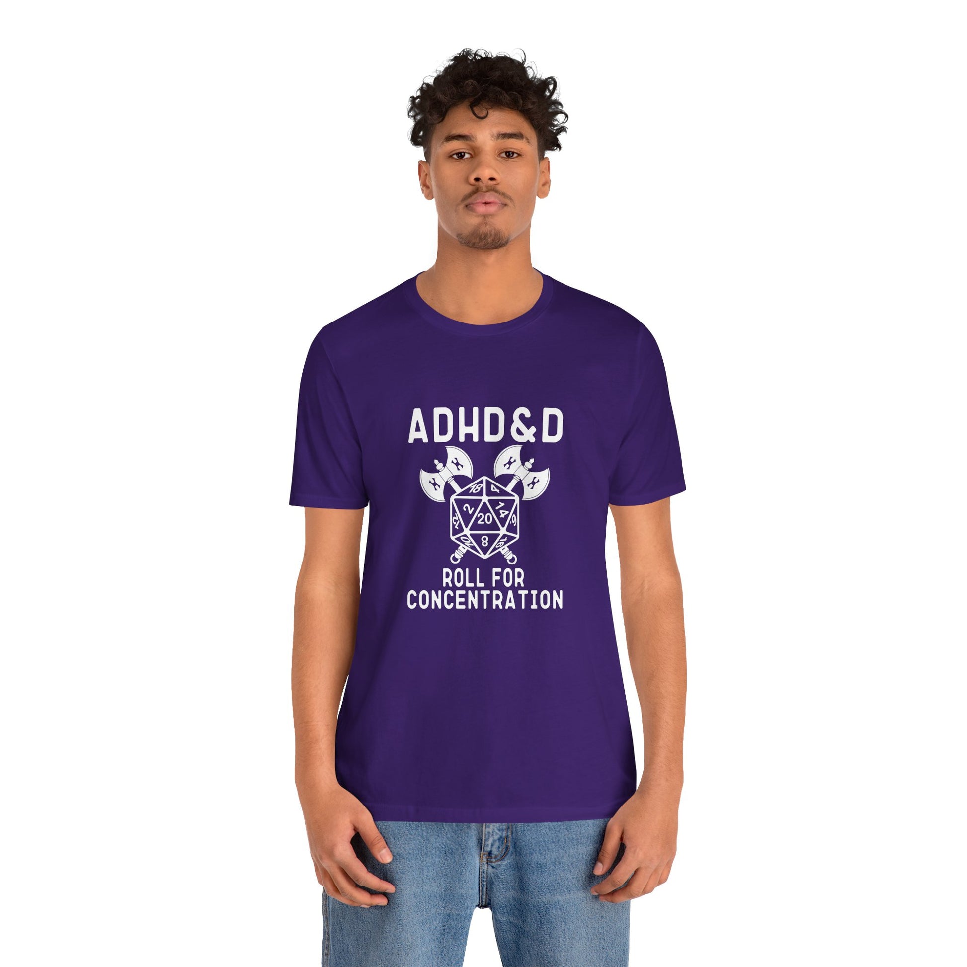 T-Shirt ADHD&D T-Shirt – Funny ADHD Gaming Shirt with Dice and Axes