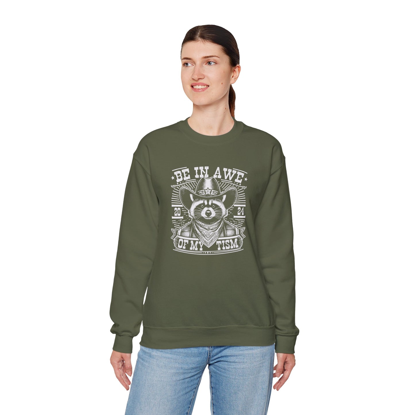 Sweatshirt BE IN AWE OF MY 'TISM Western Meme Autism Sweatshirt