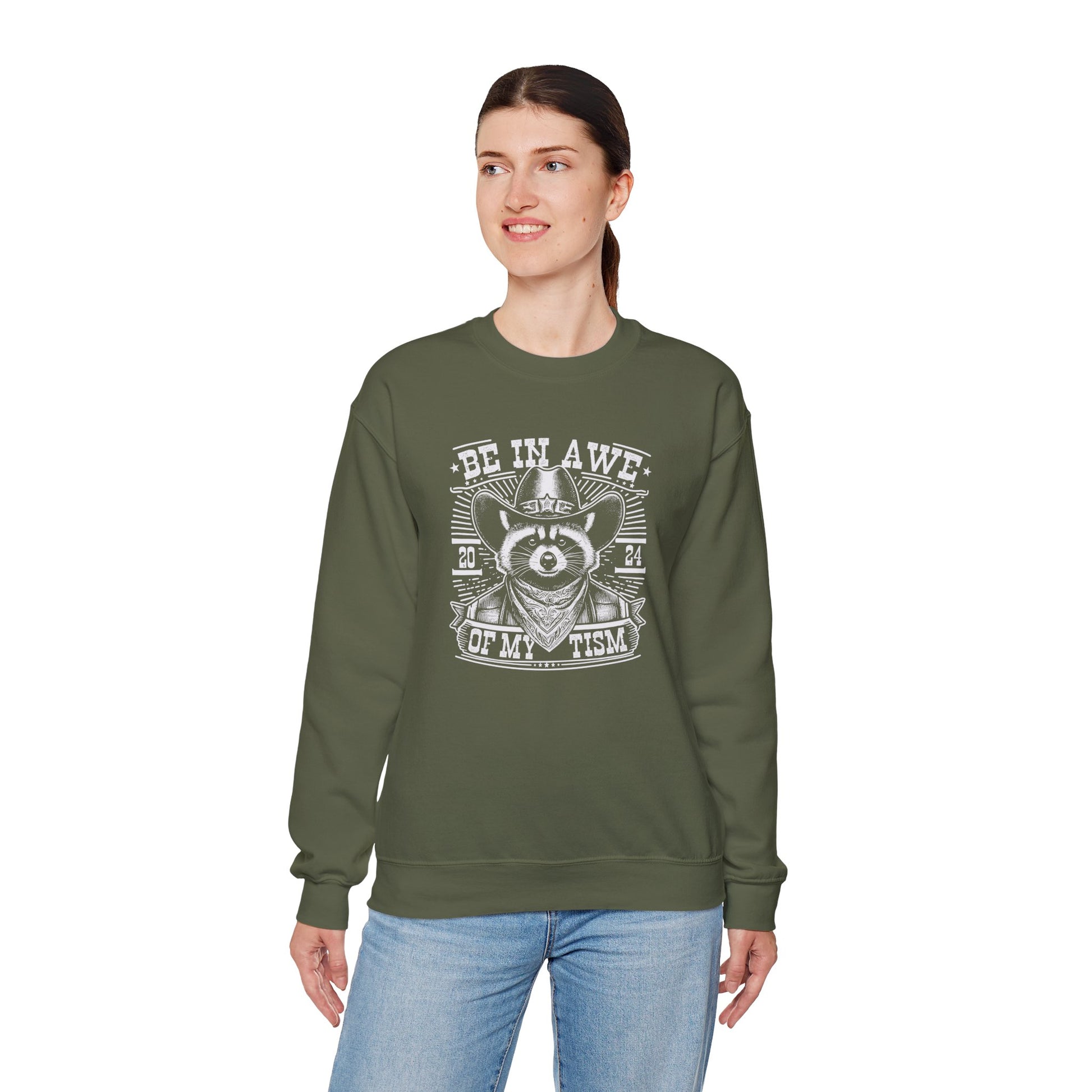 Sweatshirt BE IN AWE OF MY 'TISM Western Meme Autism Sweatshirt