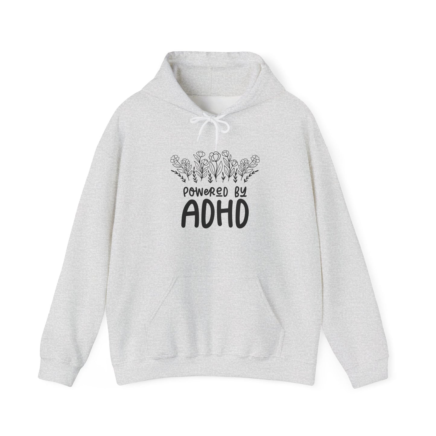 POWERED BY ADHD – Floral Minimalist ADHD Hoodie for Awareness