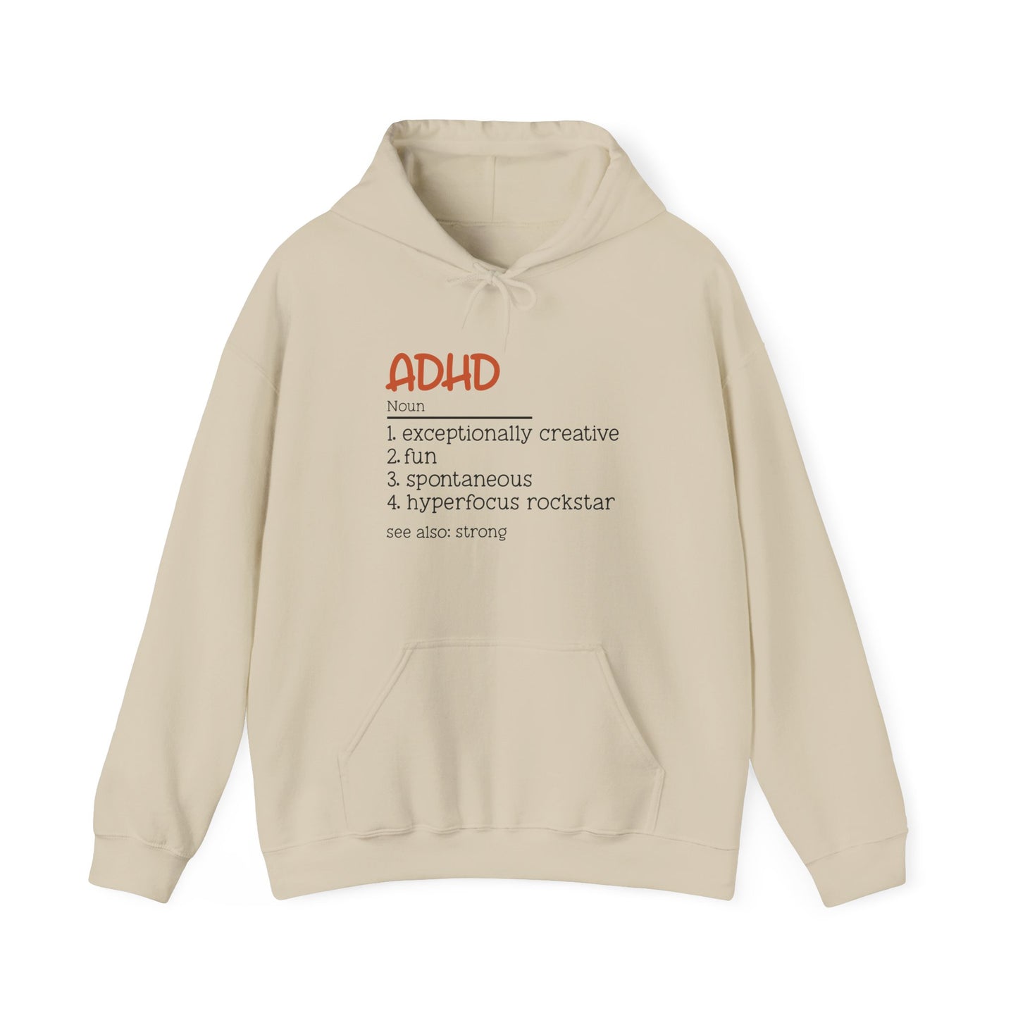 ADHD (Noun) Definition – Funny ADHD Hoodie with Positive Traits