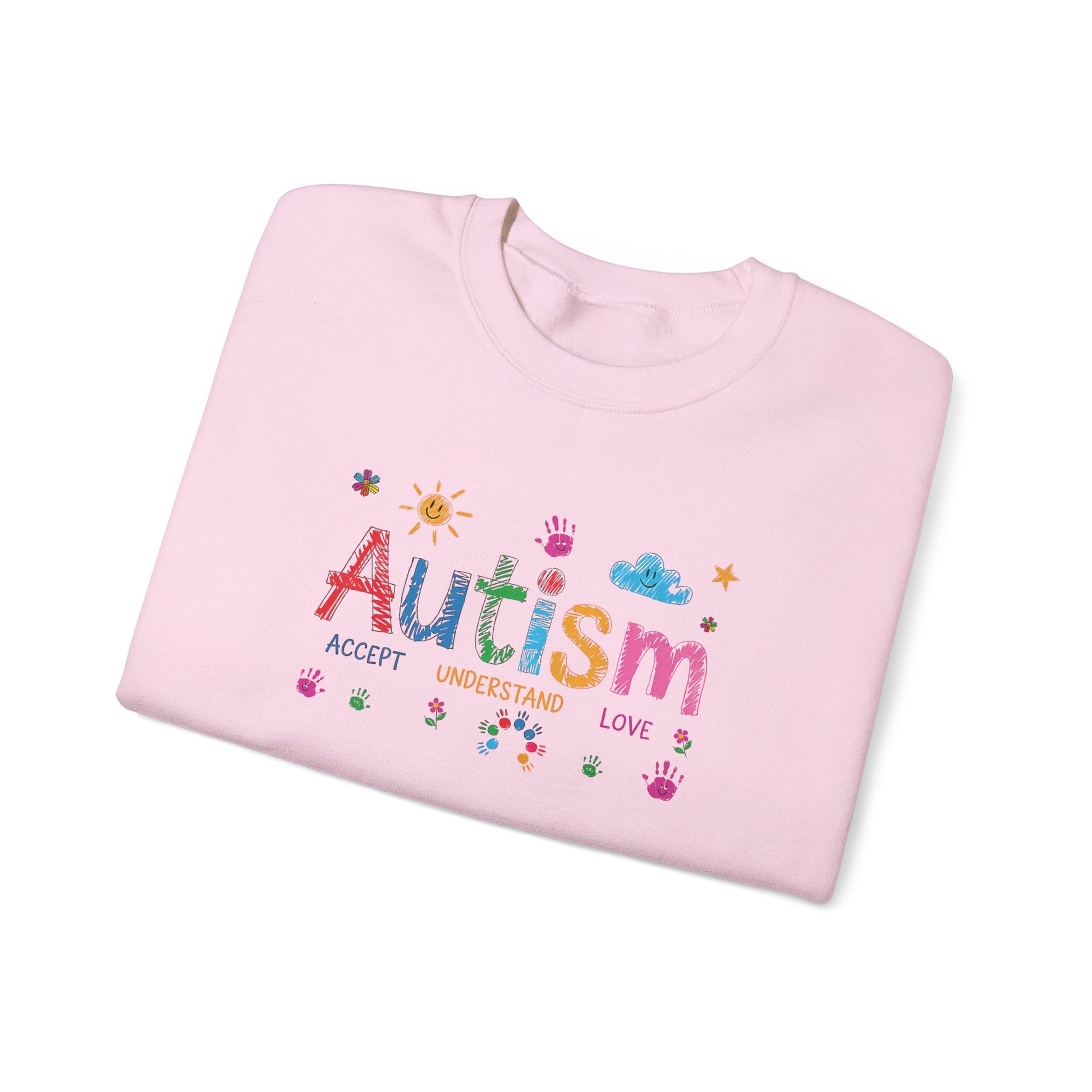 Sweatshirt Accept Understand Love Autism Sweatshirt with Playful Design