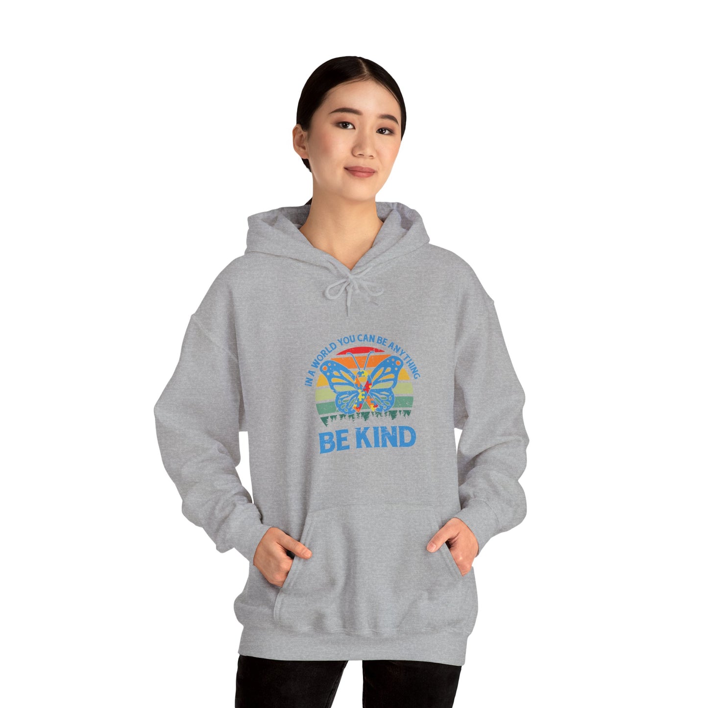 Hoodie IN A WORLD YOU CAN BE ANYTHING Hoodie – Be Kind Autism Advocate Hoodie