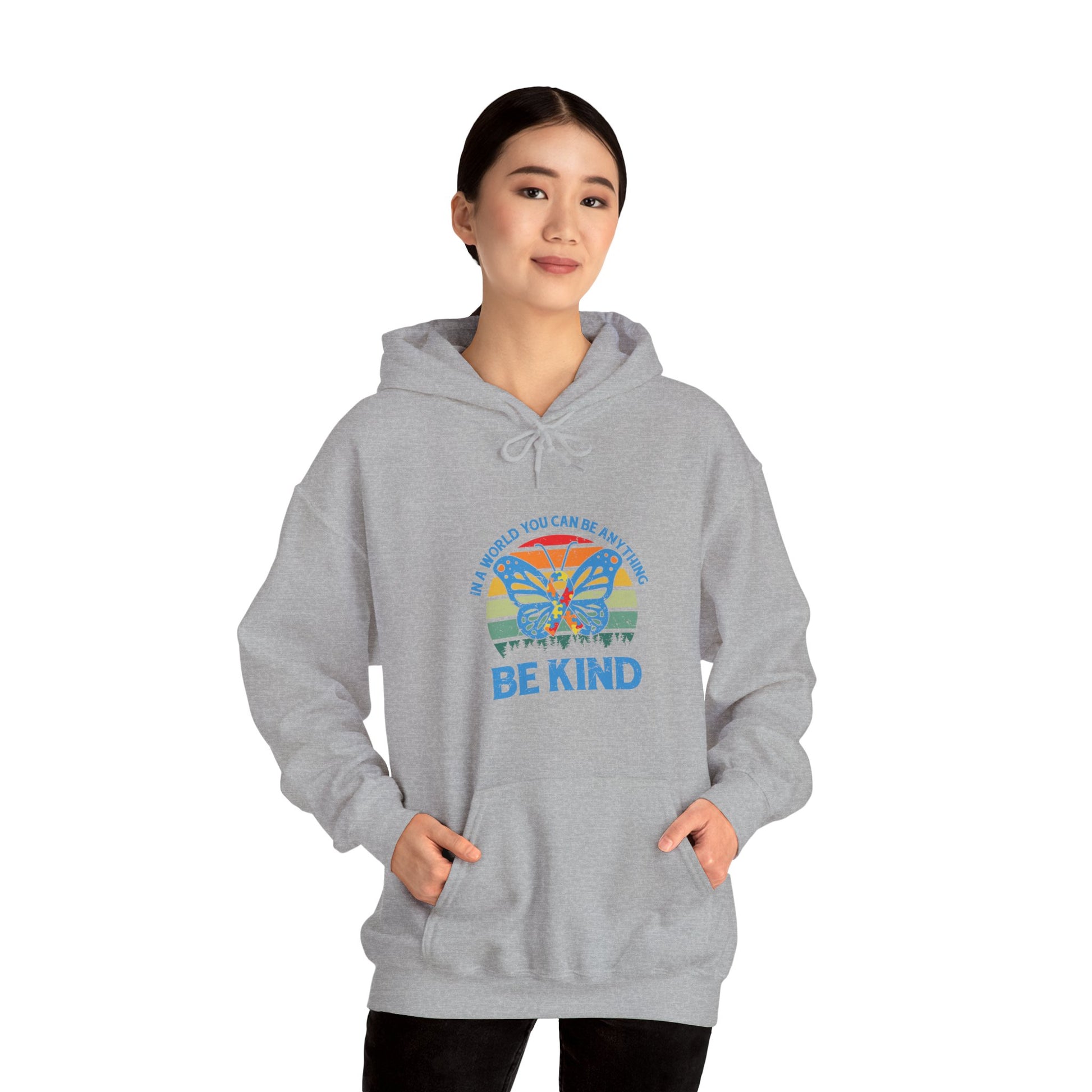 Hoodie IN A WORLD YOU CAN BE ANYTHING Hoodie – Be Kind Autism Advocate Hoodie