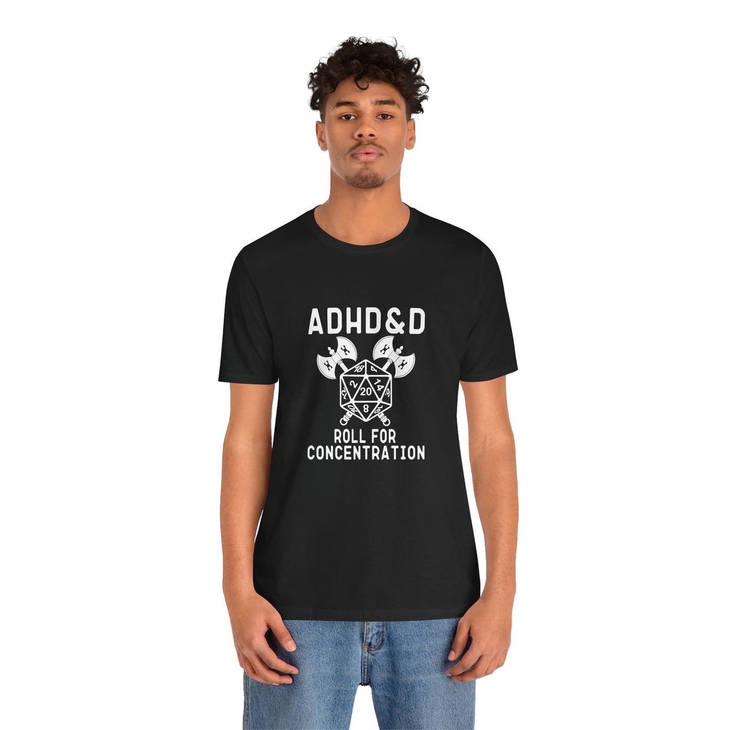 T-Shirt ADHD&D T-Shirt – Funny ADHD Gaming Shirt with Dice and Axes