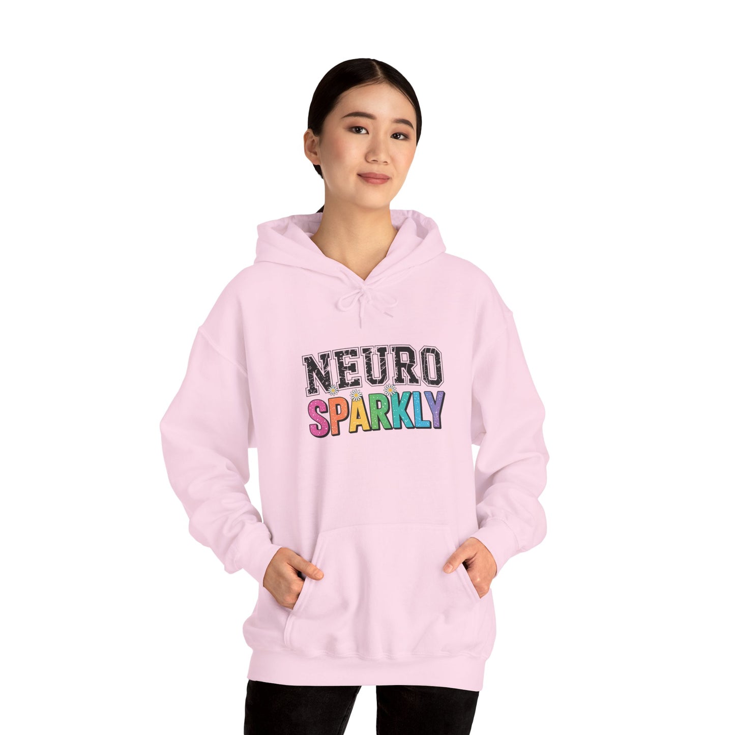 NEURO SPARKLY Autism Hoodie – Bold Varsity Floral Graphic Hoodie