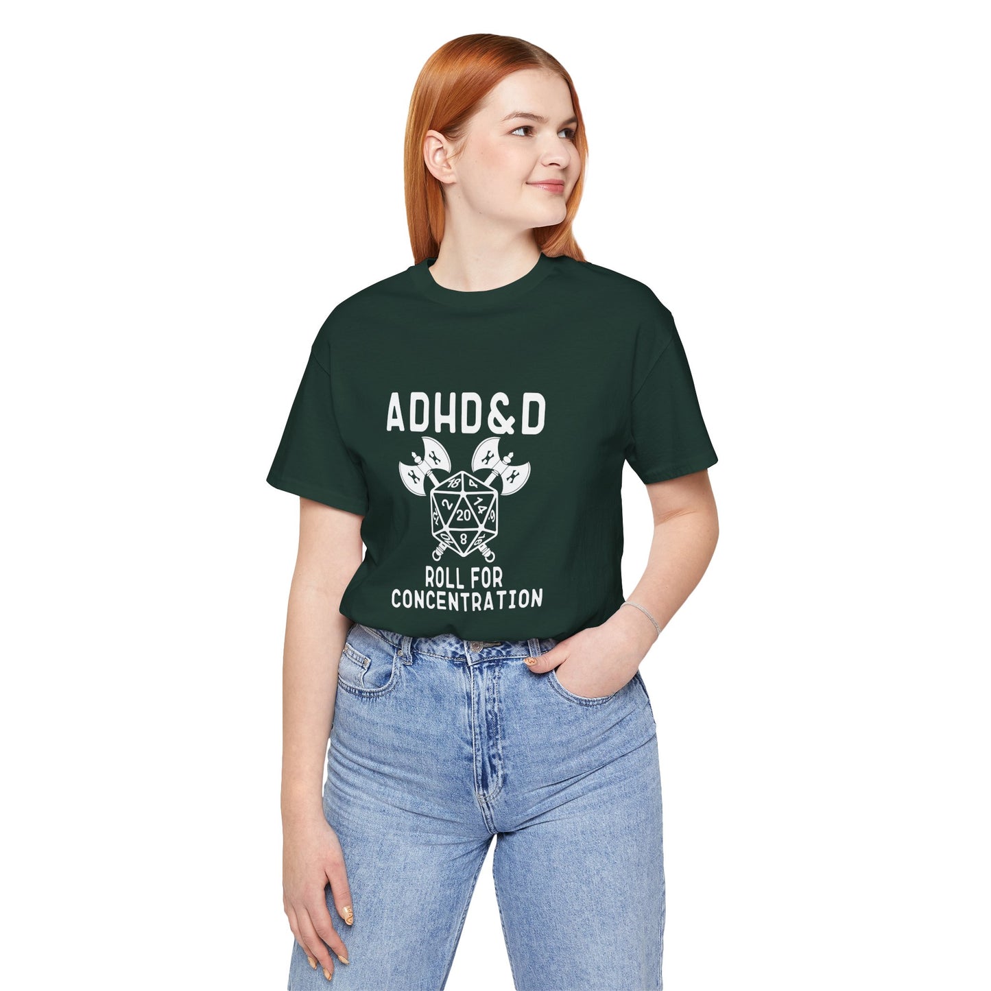 T-Shirt ADHD&D T-Shirt – Funny ADHD Gaming Shirt with Dice and Axes
