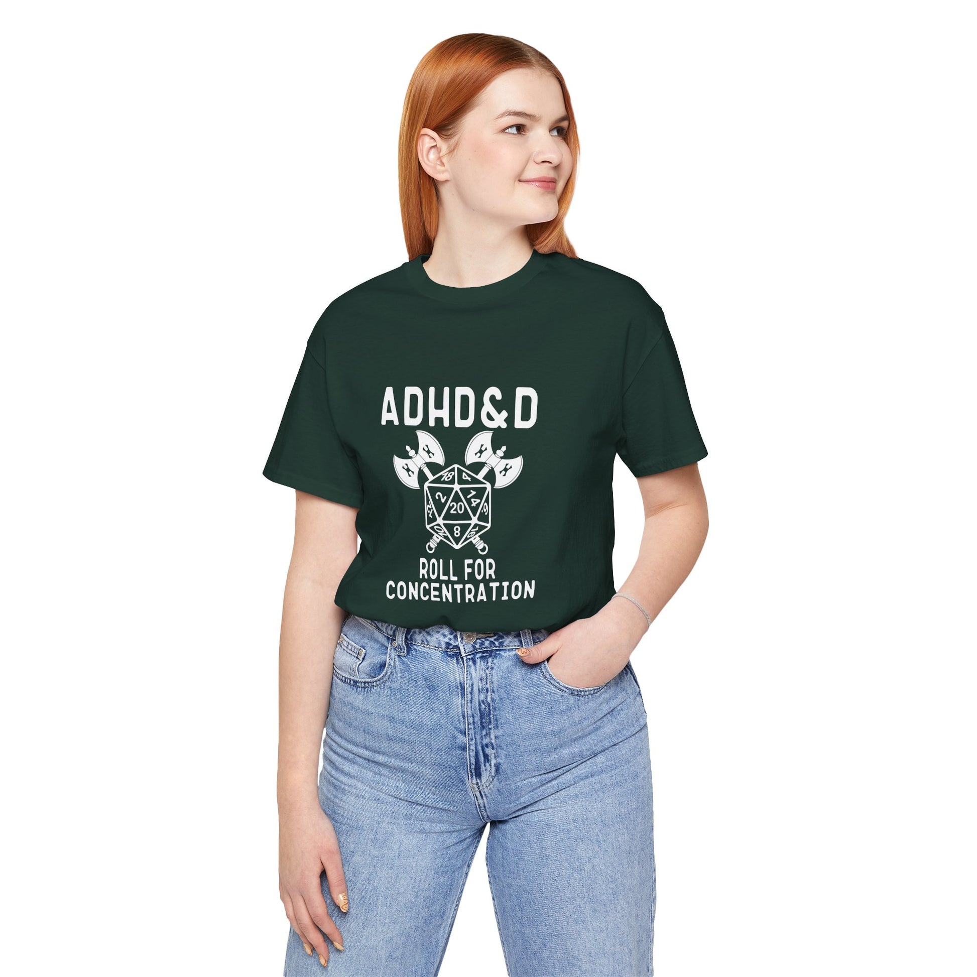 T-Shirt ADHD&D T-Shirt – Funny ADHD Gaming Shirt with Dice and Axes