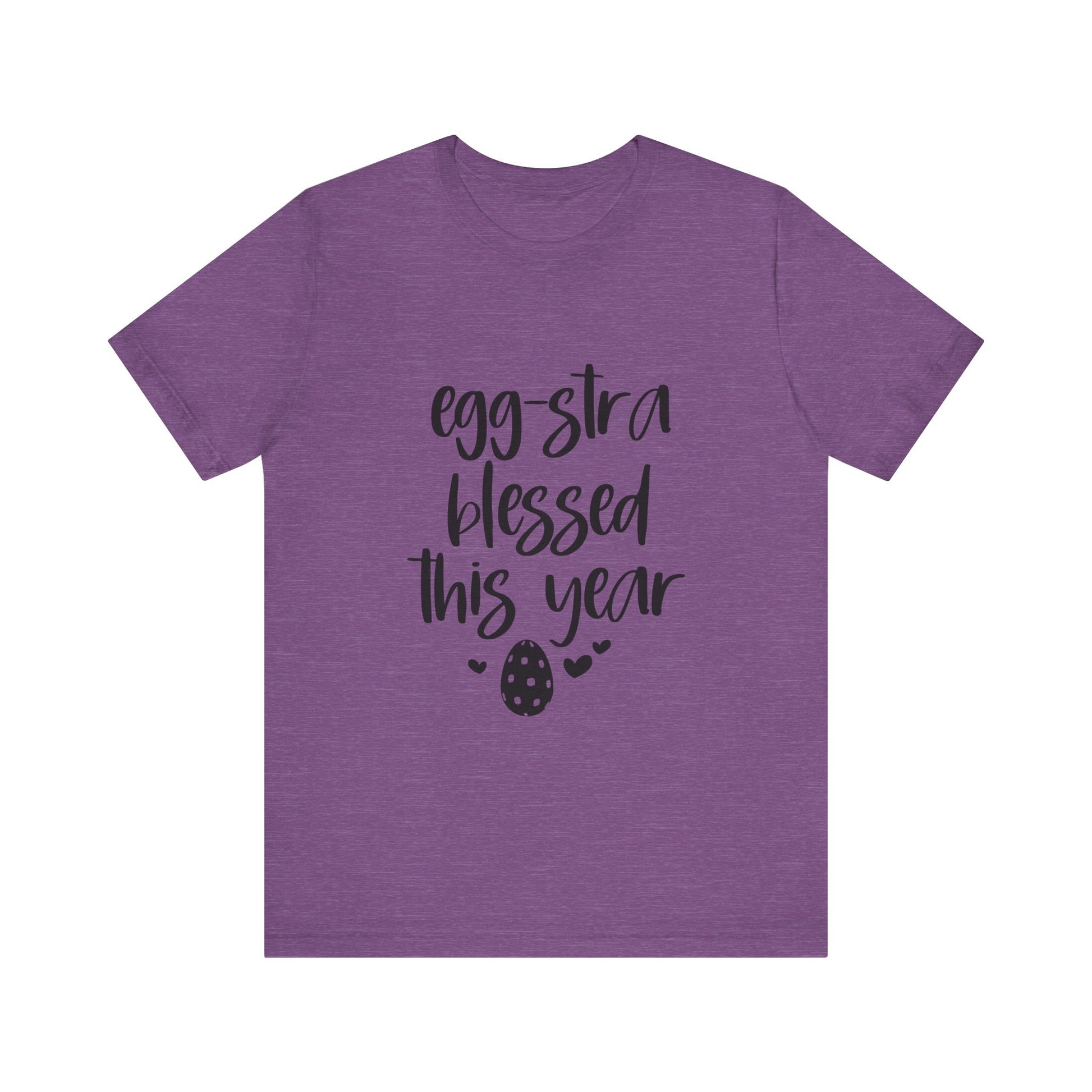 Heather Team Purple Faith-Based Easter Shirt – Eggstra Blessed This Year Tee