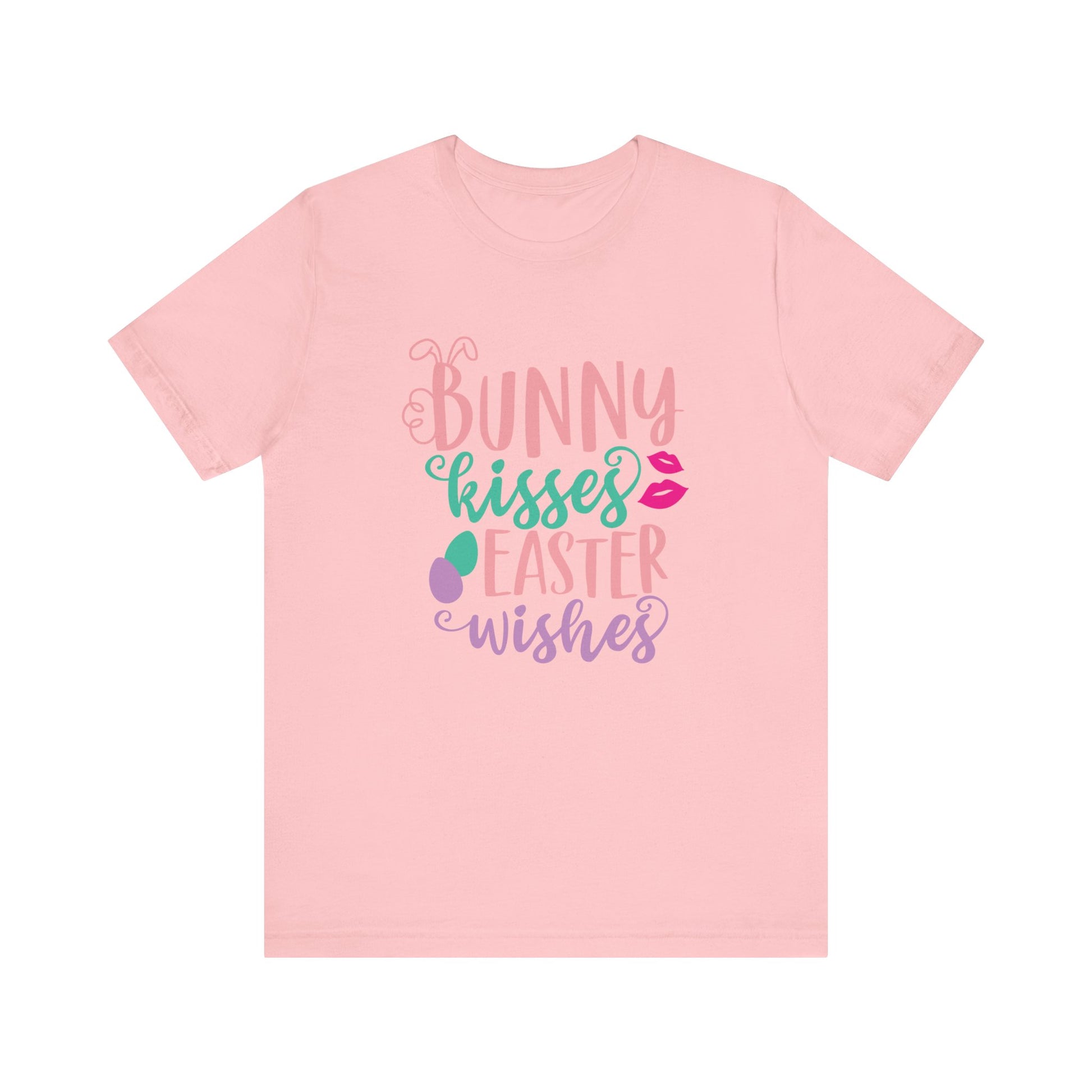 Pink Cute Easter Shirt – Bunny Kisses & Easter Wishes Tee for Women | Family Easter Tee