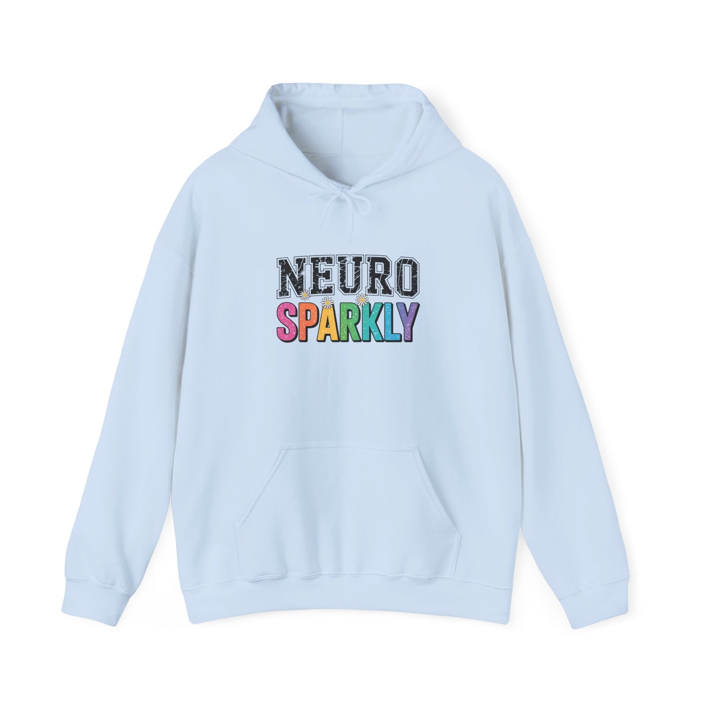 NEURO SPARKLY Autism Hoodie – Bold Varsity Floral Graphic Hoodie