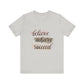 Silver Inspirational T Shirts – Believe Achieve Succeed Tee for Women