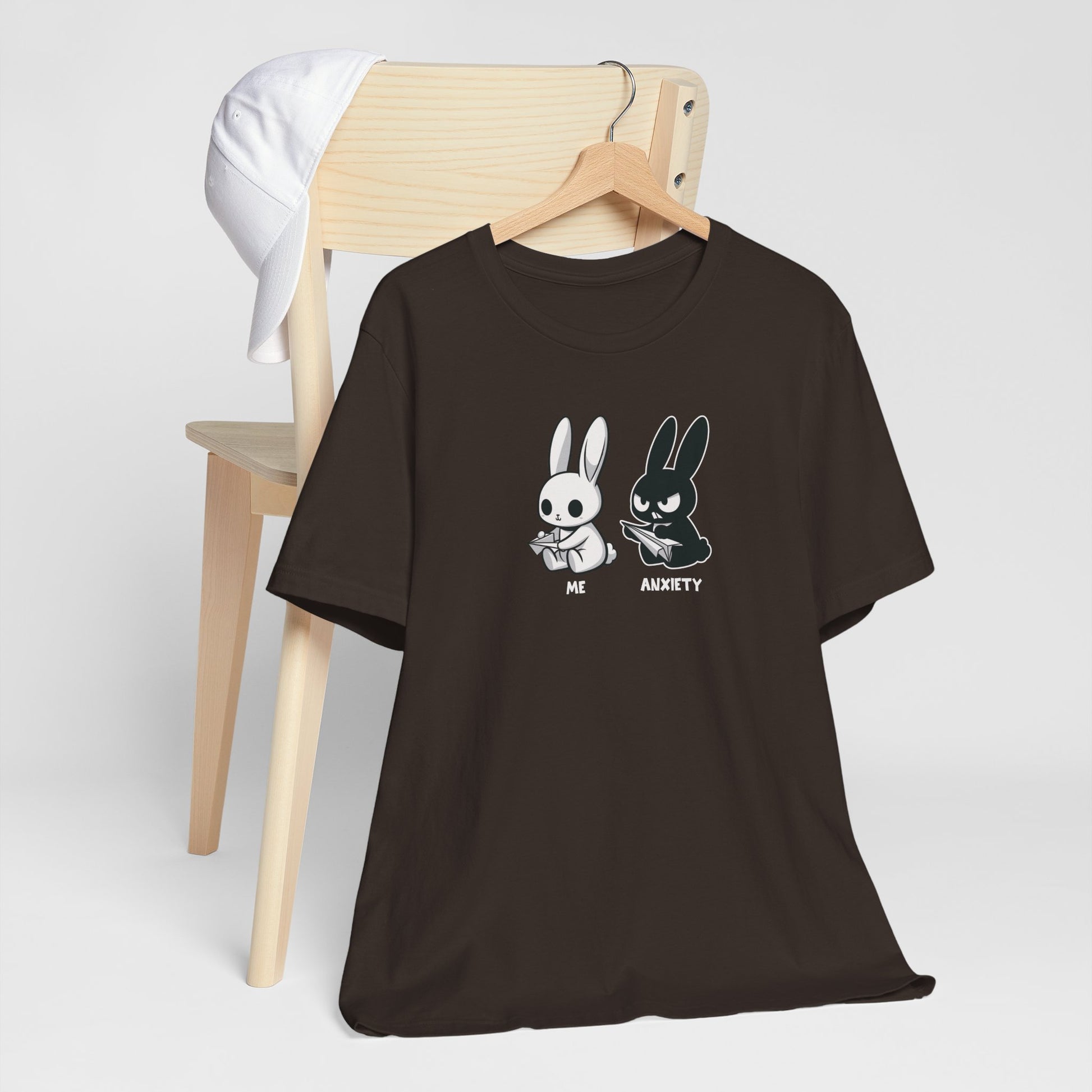 T-Shirt ME vs ANXIETY Rabbit Shirt – Funny Anxiety Shirt for Animal Lovers