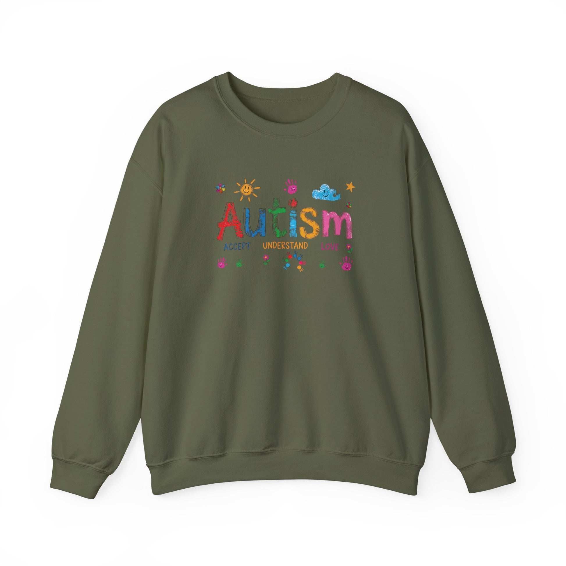 Sweatshirt Accept Understand Love Autism Sweatshirt with Playful Design